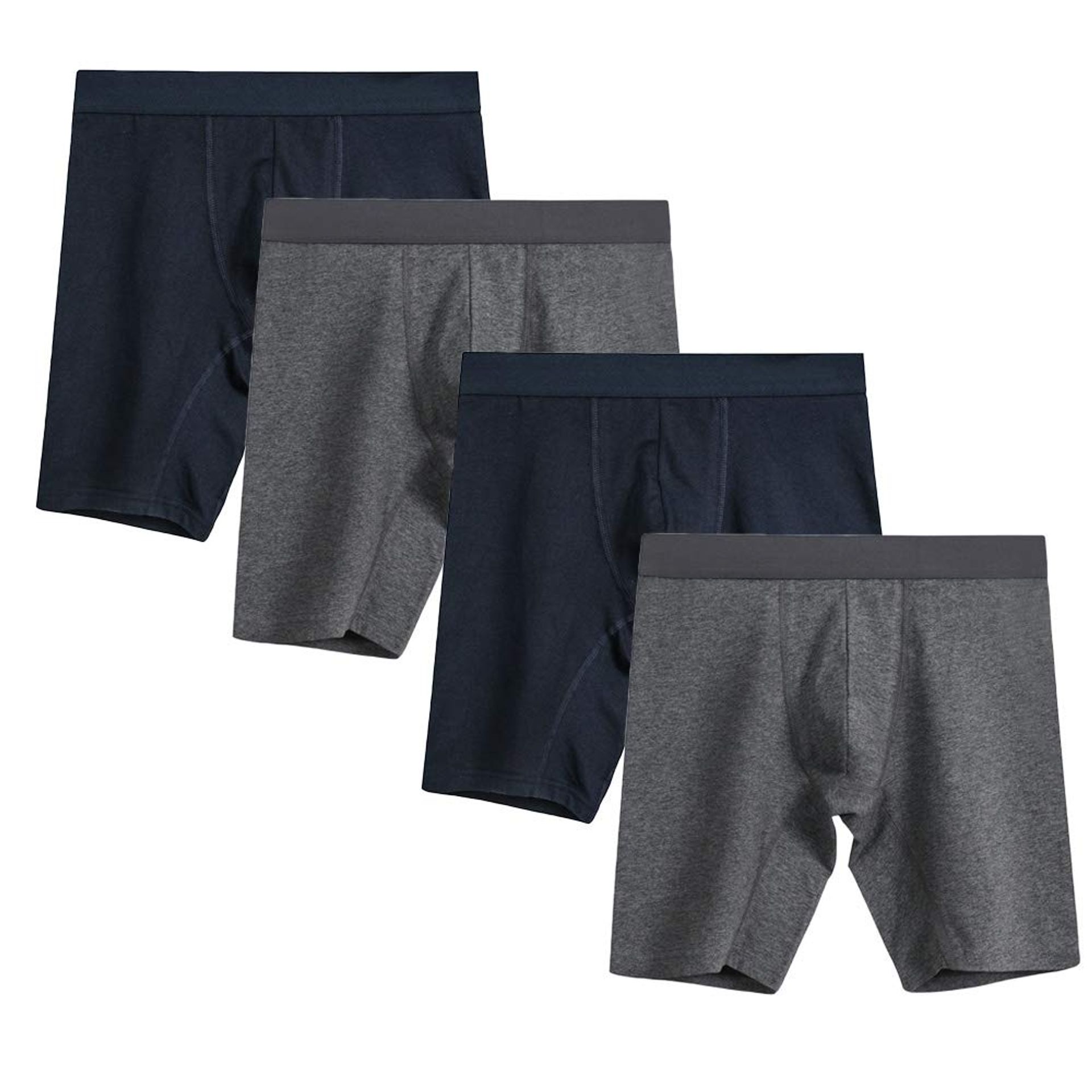 Men’S 4 Pack Long Boxer Shorts 3XL – Seamless Cotton Sports Underwear Wit