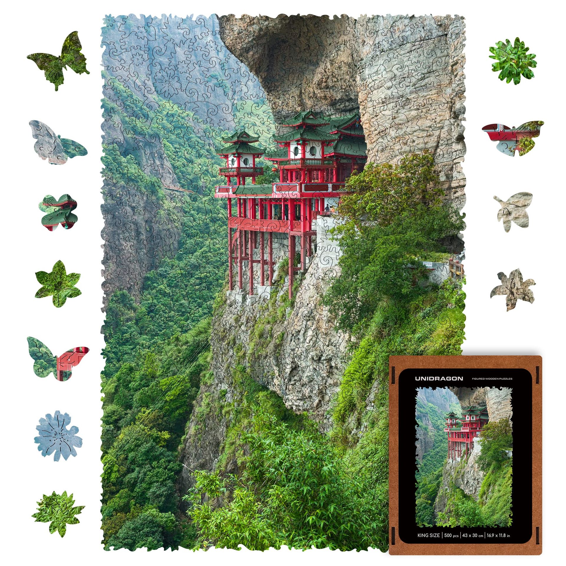Original Wooden Jigsaw Puzzle Nature Soaring Temple 500 Pieces King Size Gift Set