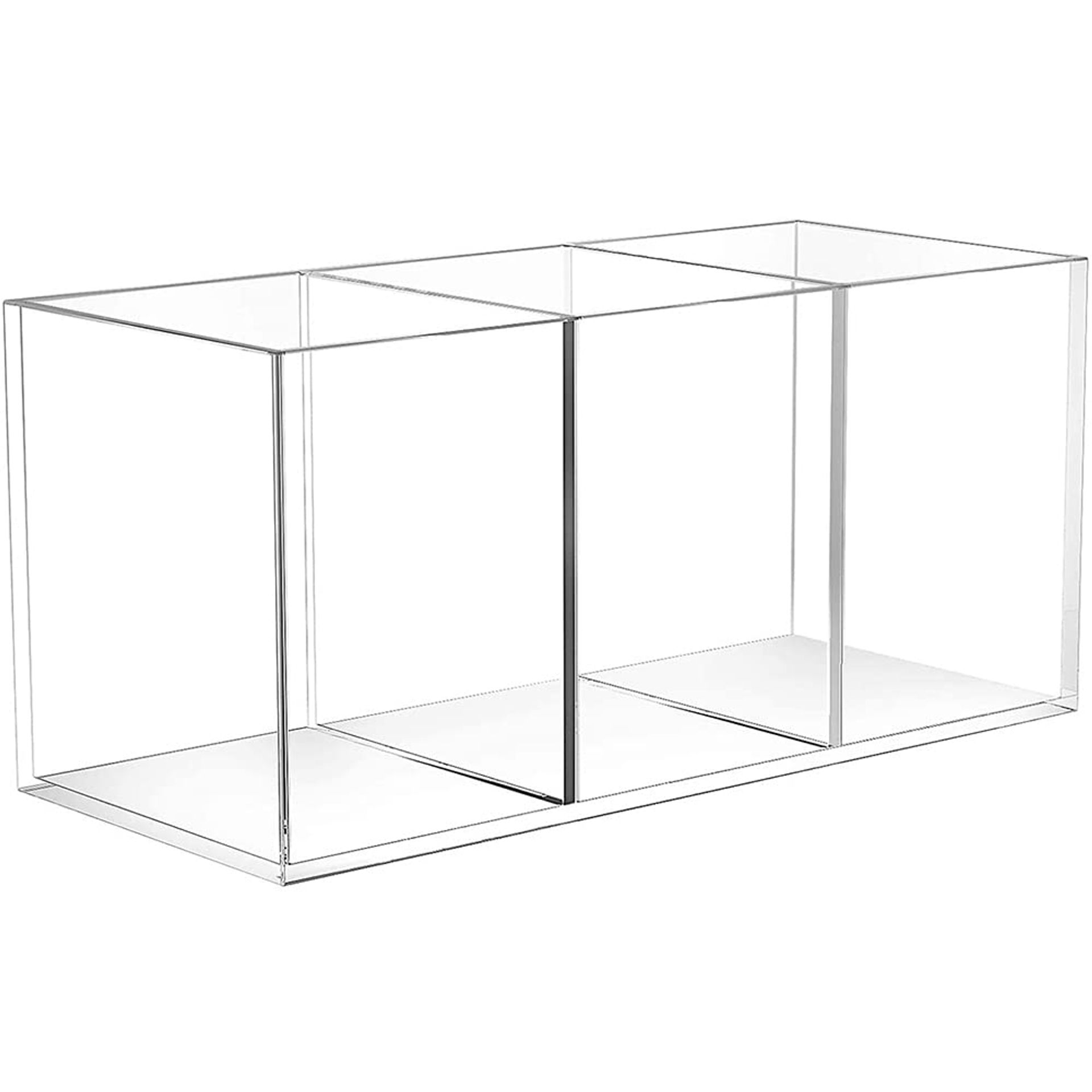 Clear Acrylic Pen Pot Holder, Desktop Organiser, Makeup Brush Holder, Transparent Stationery & Cosmetic Storage