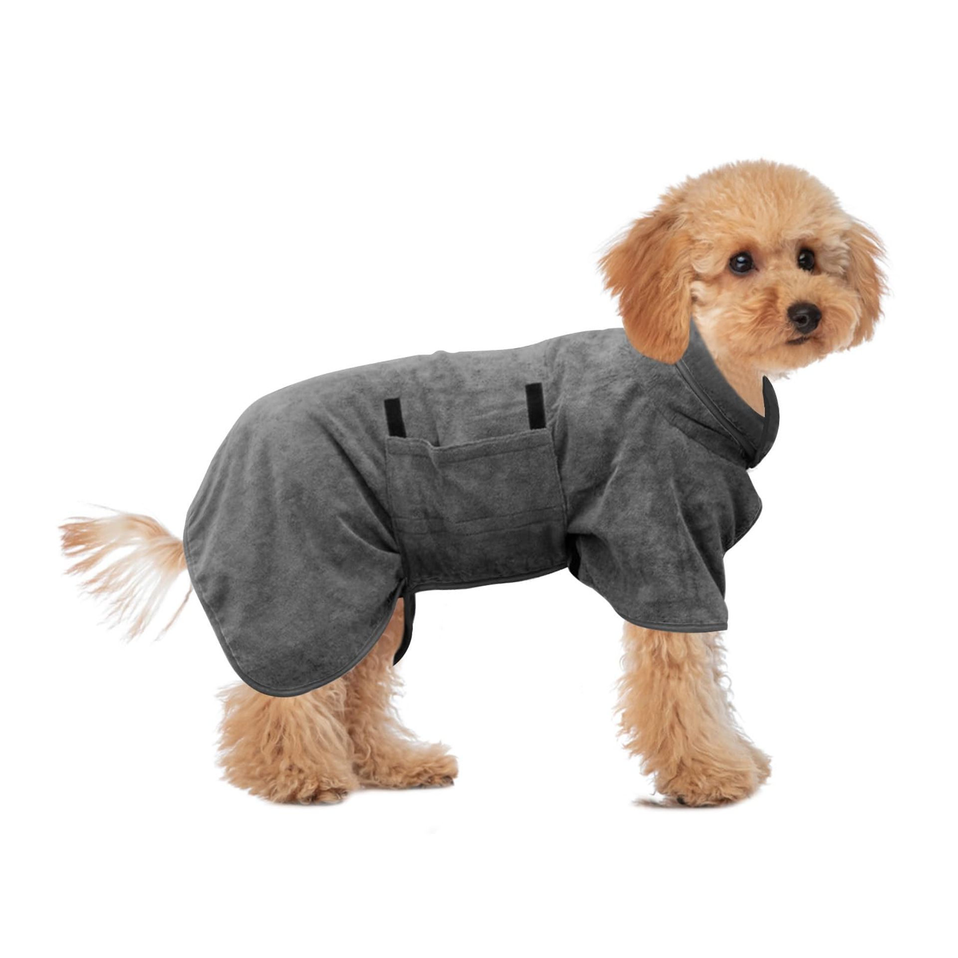 Microfibre Dog Bathrobe - Super Absorbent, Adjustable Towel for Fast Drying, Fits Small to Large Dogs & Cats