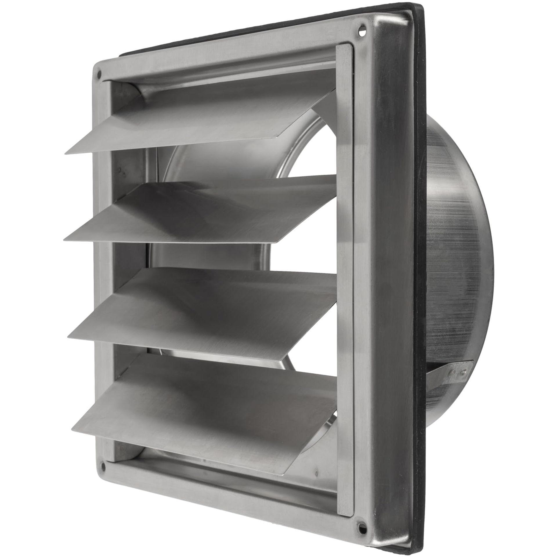 Stainless Steel Wall Air Exhaust Vent Cover with Non-Return Gravity Flaps for Bathroom, Kitchen & Dryer Use - Gravity Flaps 150mm