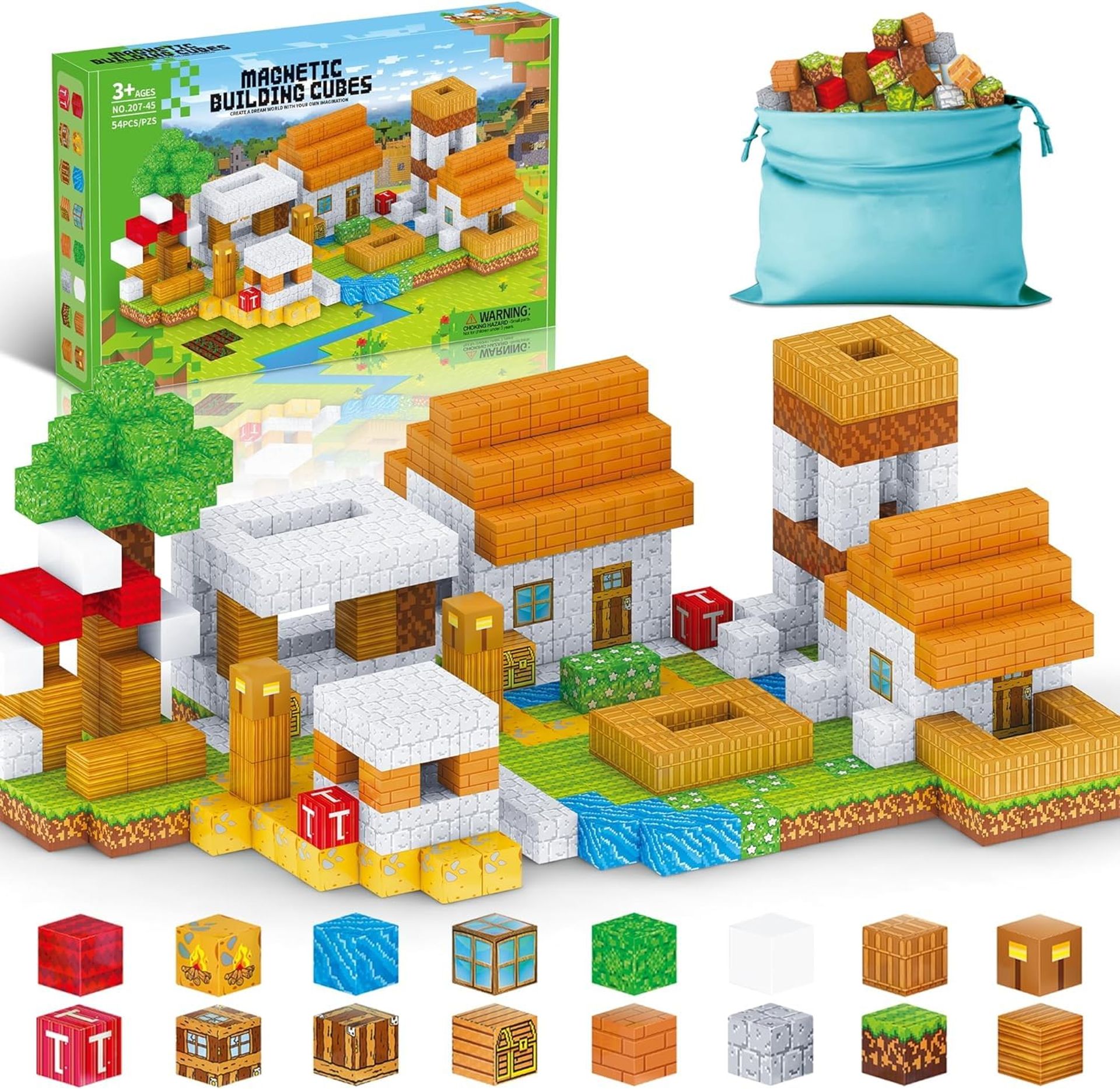 Magnetic Blocks for Kids Age 3+ - STEM Montessori Toy, 1 Inch Building Set, Creative Gifts for Boys & Girls, Jooyflares