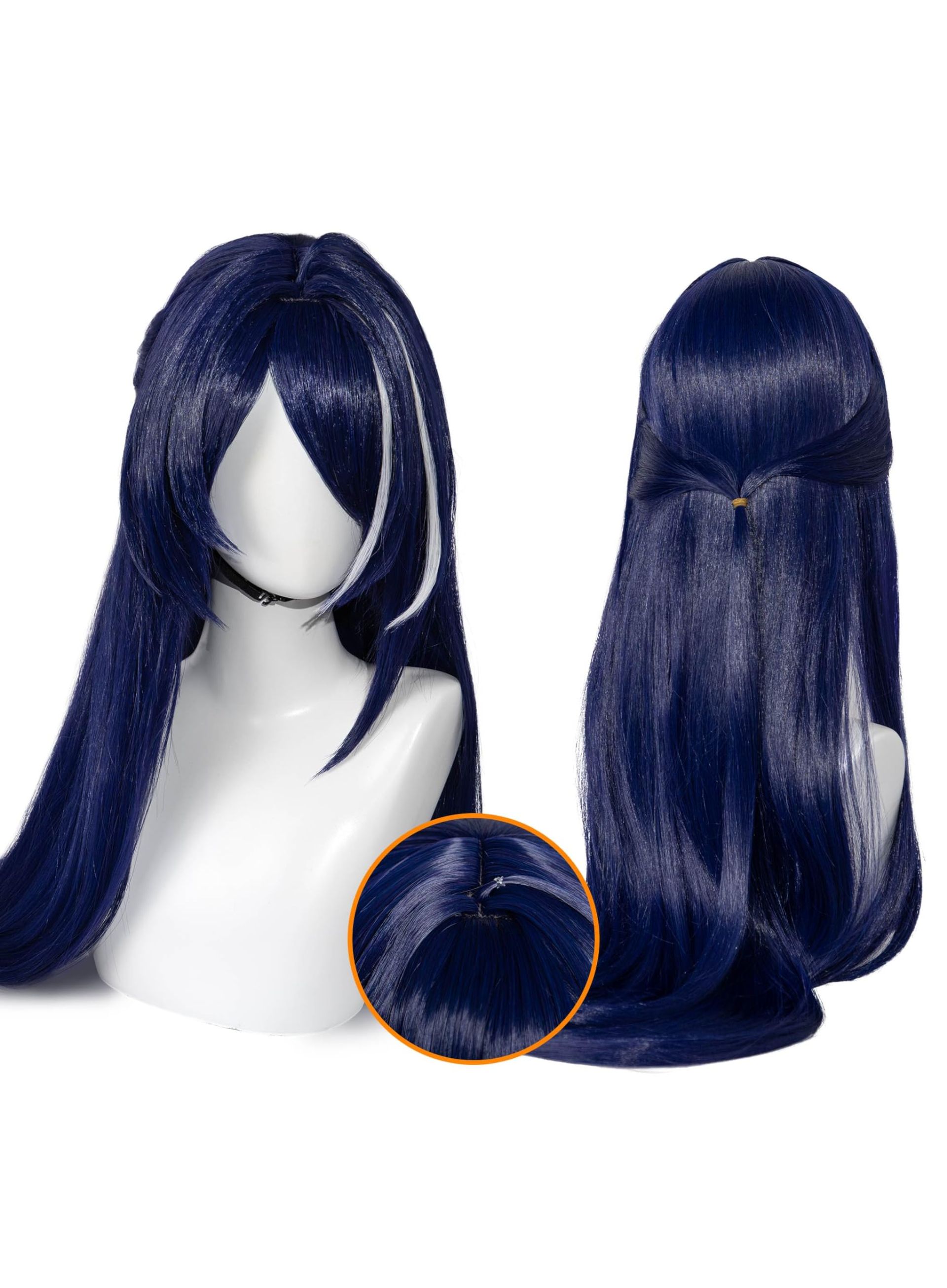 Long Synthetic Wig Heat Resistant Natural-Look Costume Cosplay Hairpiece - Purple Acheron
