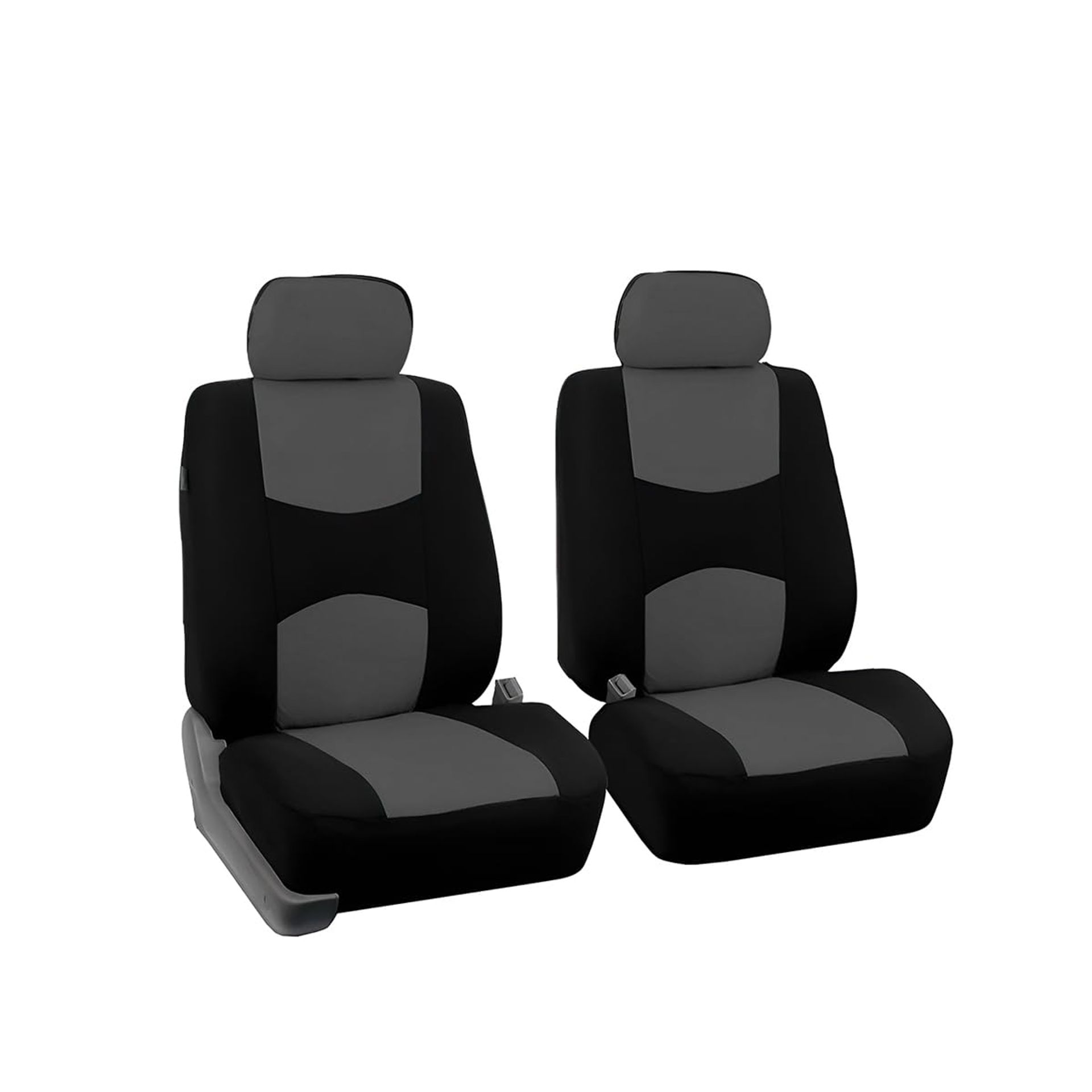 Universal Car Seat Protectors with Headrest Covers, Easy Fit & Durable Polyester - Grey Front Seat
