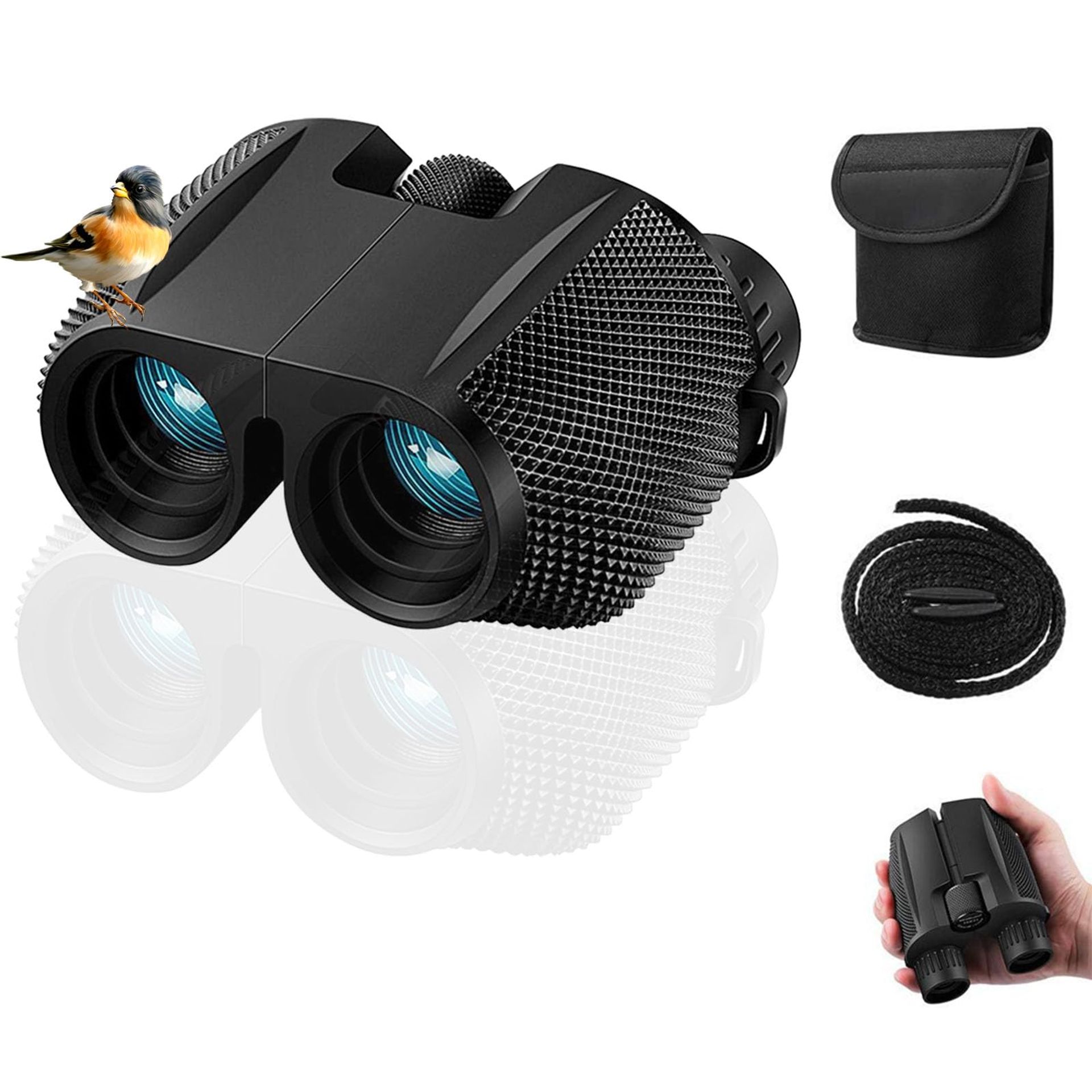 10x25 Compact Binoculars for Adults – Lightweight Birdwatching, Travel, Stargazing & Outdoor Use with Case and Strap