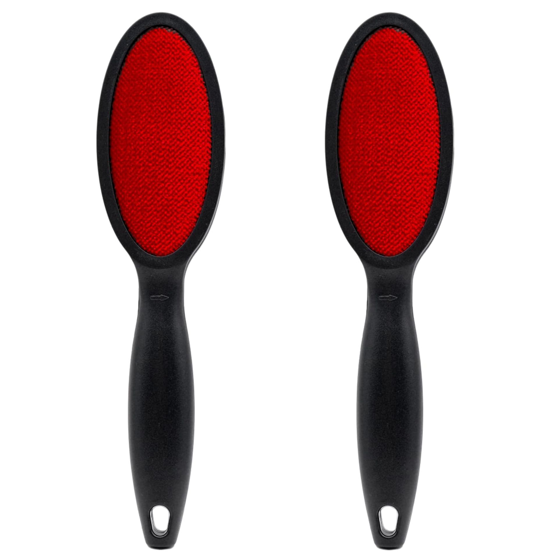 Clothes Brush with Handle Double-Sided Lint Remover Reusable Fabric Fluff and Pet Hair Remover for Coats, Sofas and Clothing - Red 24.8x6x2.7cm
