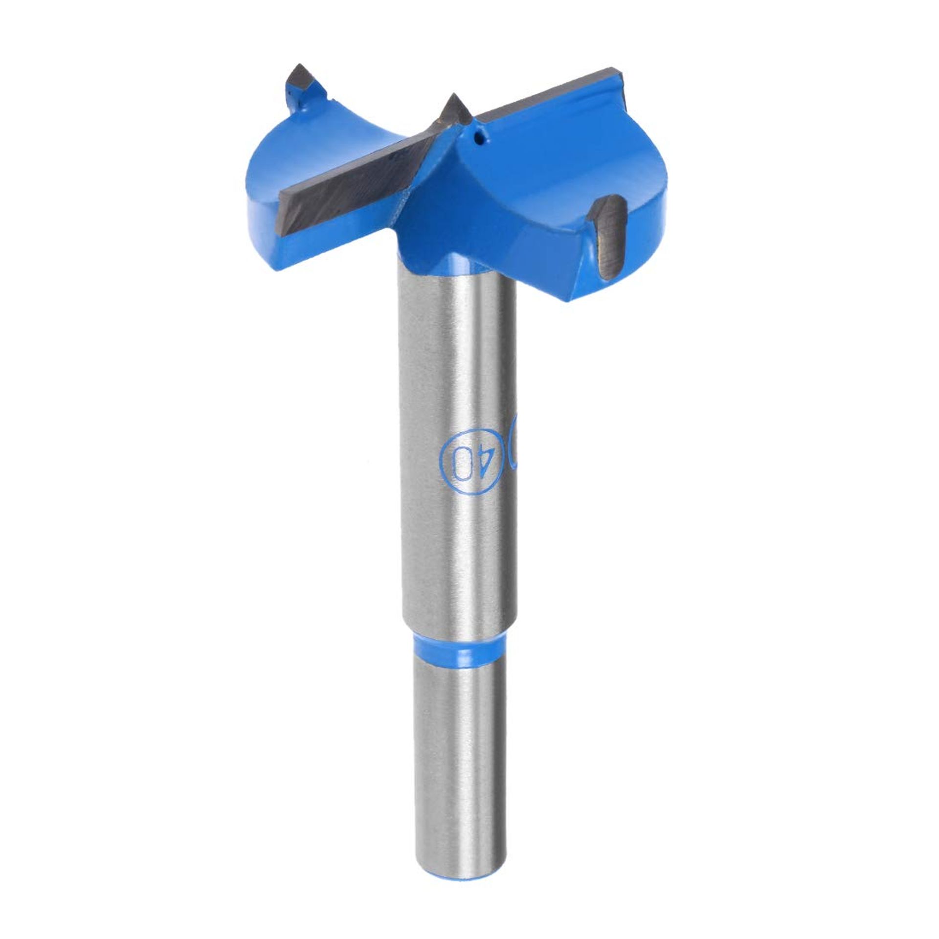 Sourcingmap Forstner Drill Bits 40mm, Tungsten Carbide Wood Hole Saw Auger Opener, Woodworking Hinge Hole Drilling Boring Bit Cutter (Blue, Gray)