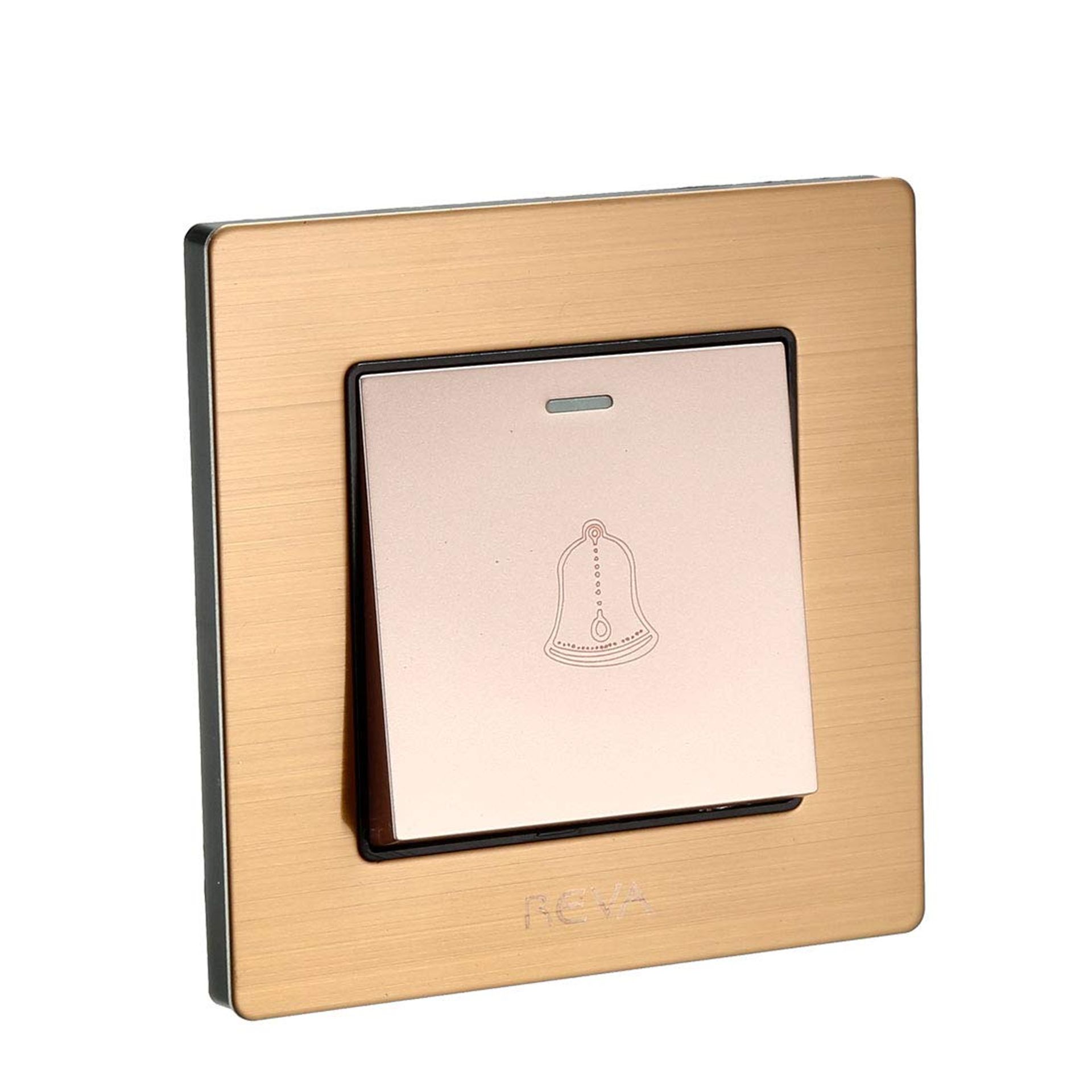 Gold Tone Stainless Steel Doorbell Push Button Switch, 86mm Wall Mounted,