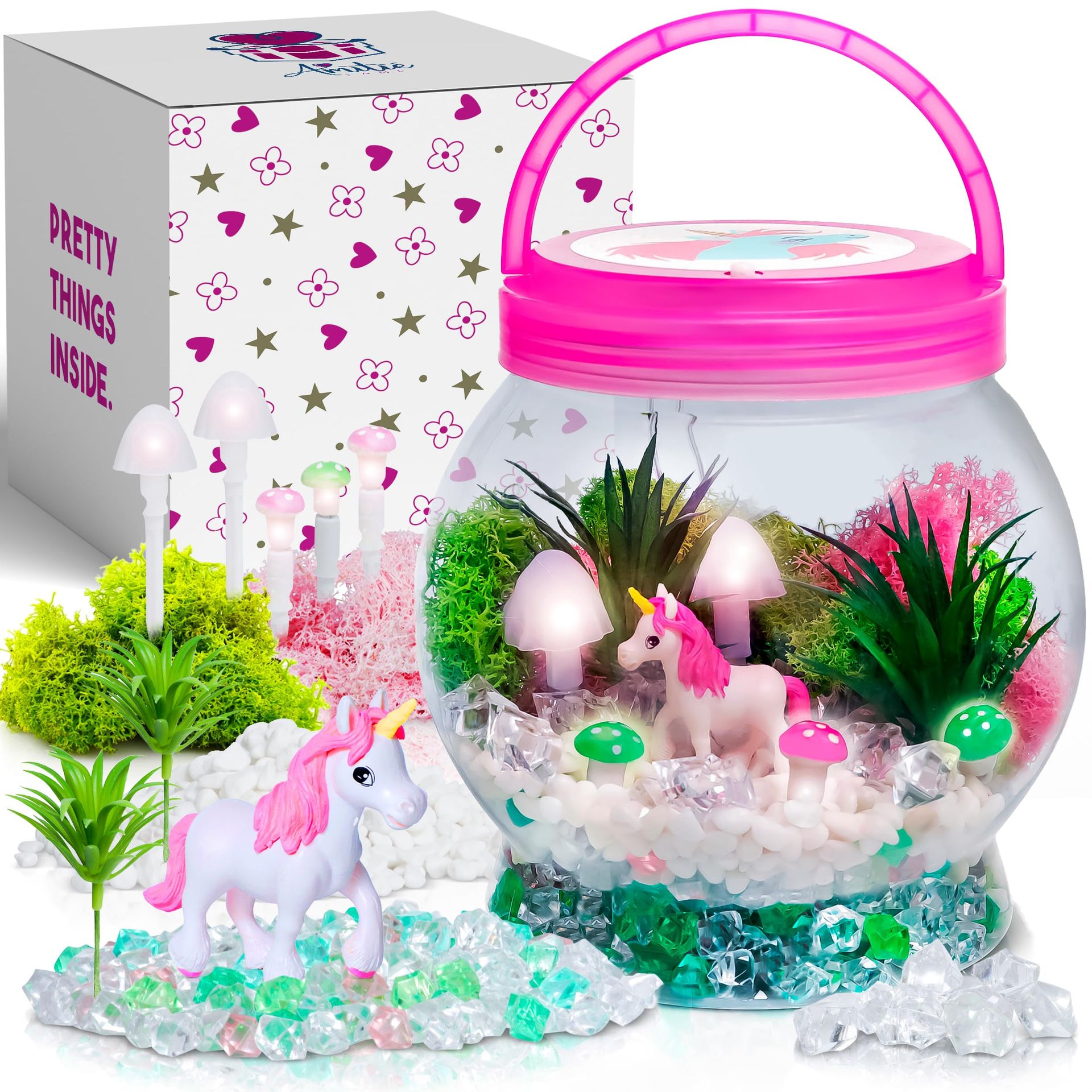 Light-Up Unicorn Terrarium Kit for Kids – Creative Craft Gift for Girls Aged 6-12