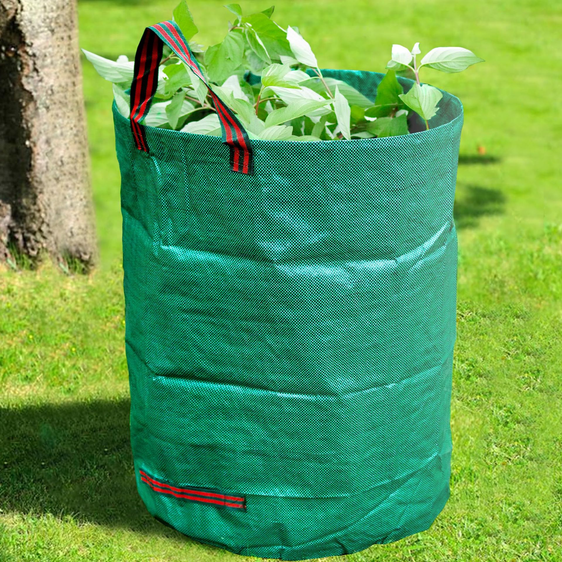 GroundMaster 500L Heavy Duty Round Garden Waste Bags - Reinforced Refuse Sacks with Handles
