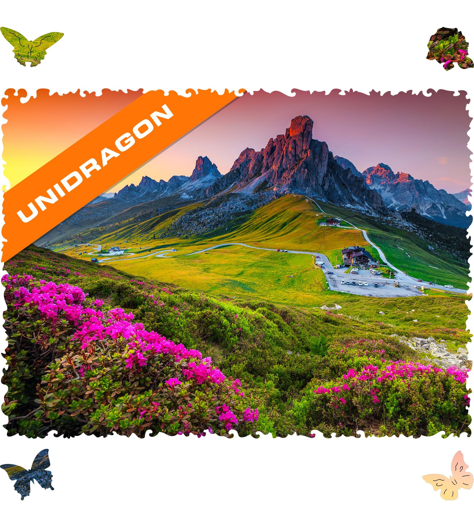 Wooden Jigsaw Puzzle Nature Mountain 250 pcs with Unique Shapes & Gift Box