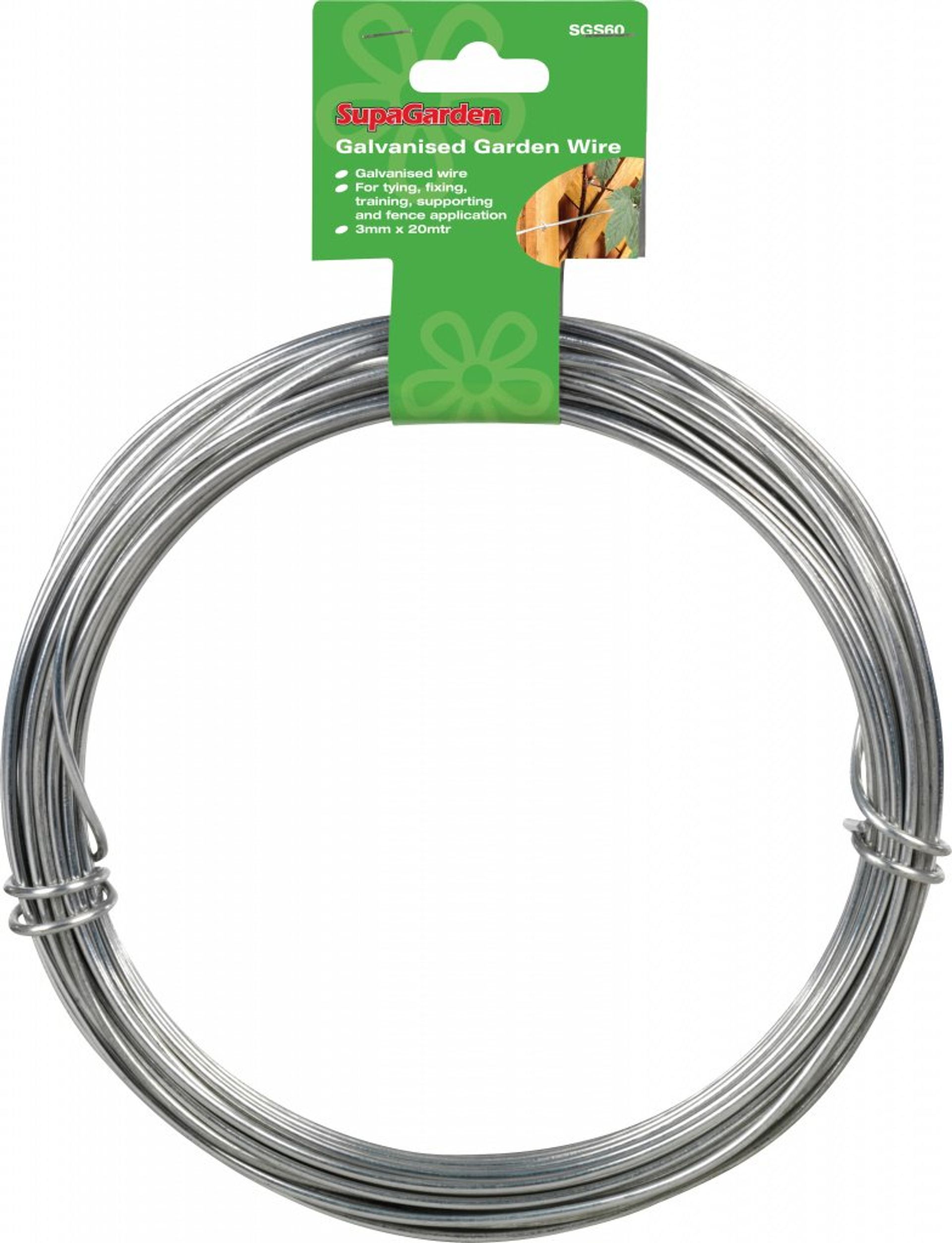 3mm x 20m Galvanised Garden Wire - Perfect for Tying, Fixing, and Supporting Fences
