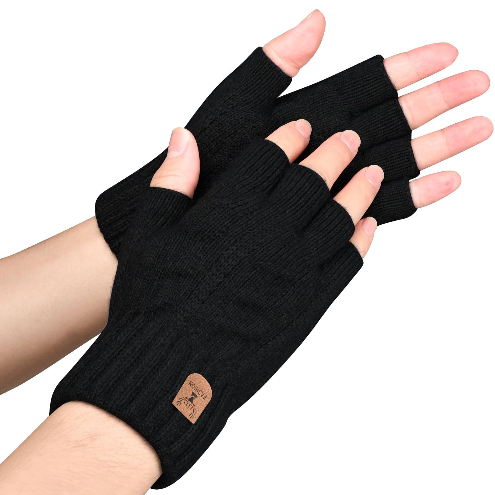 SELBATON Fingerless Gloves Winter Warm Gloves Knit Soft gloves Outdoor Driving Cycling Writing Fishing Running Skiing for Men and Women
