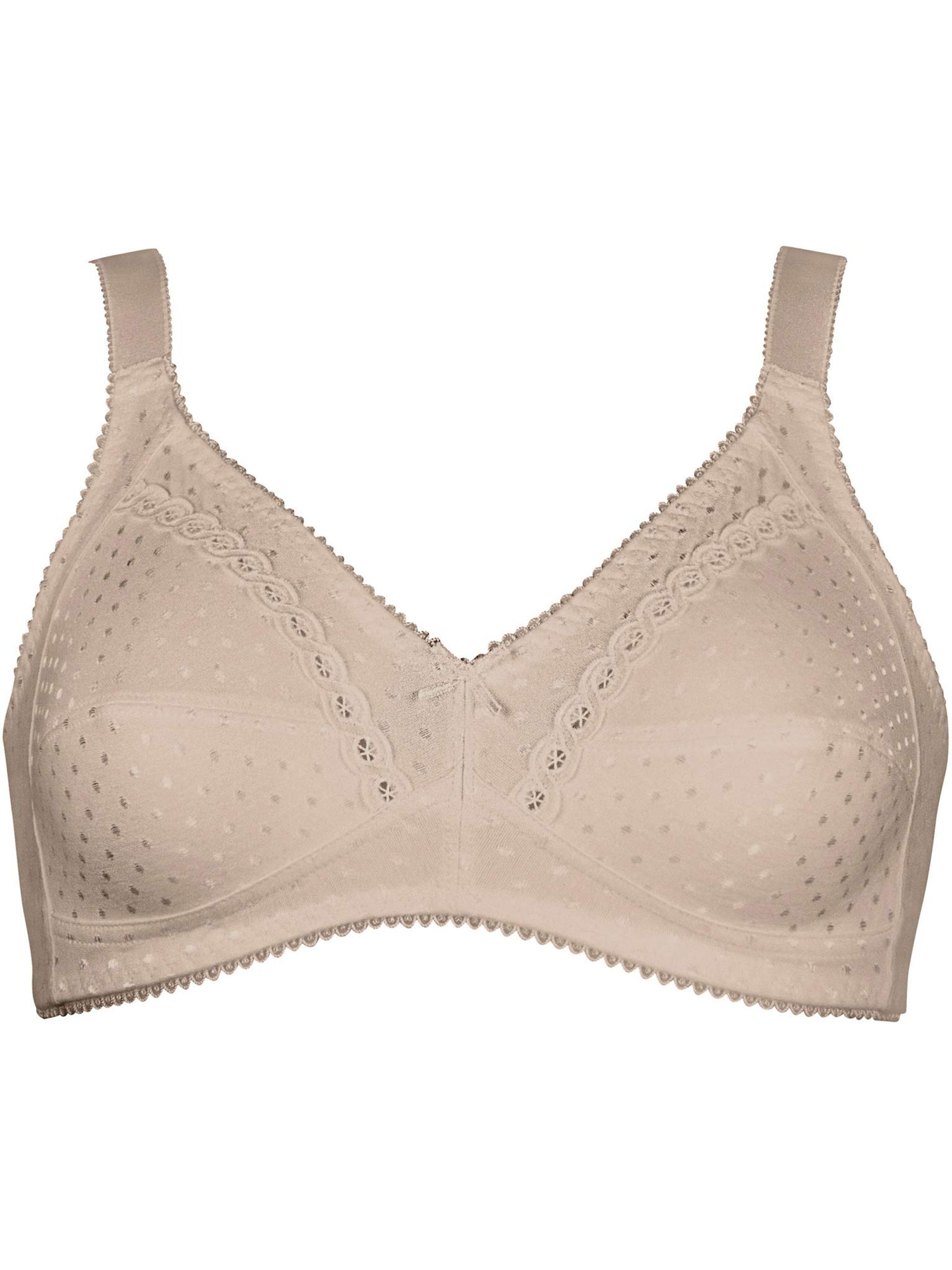 Naturana Women's Wire-Free Soft Cup Bra, Light Beige, 36B - Comfortable Cotton Blend