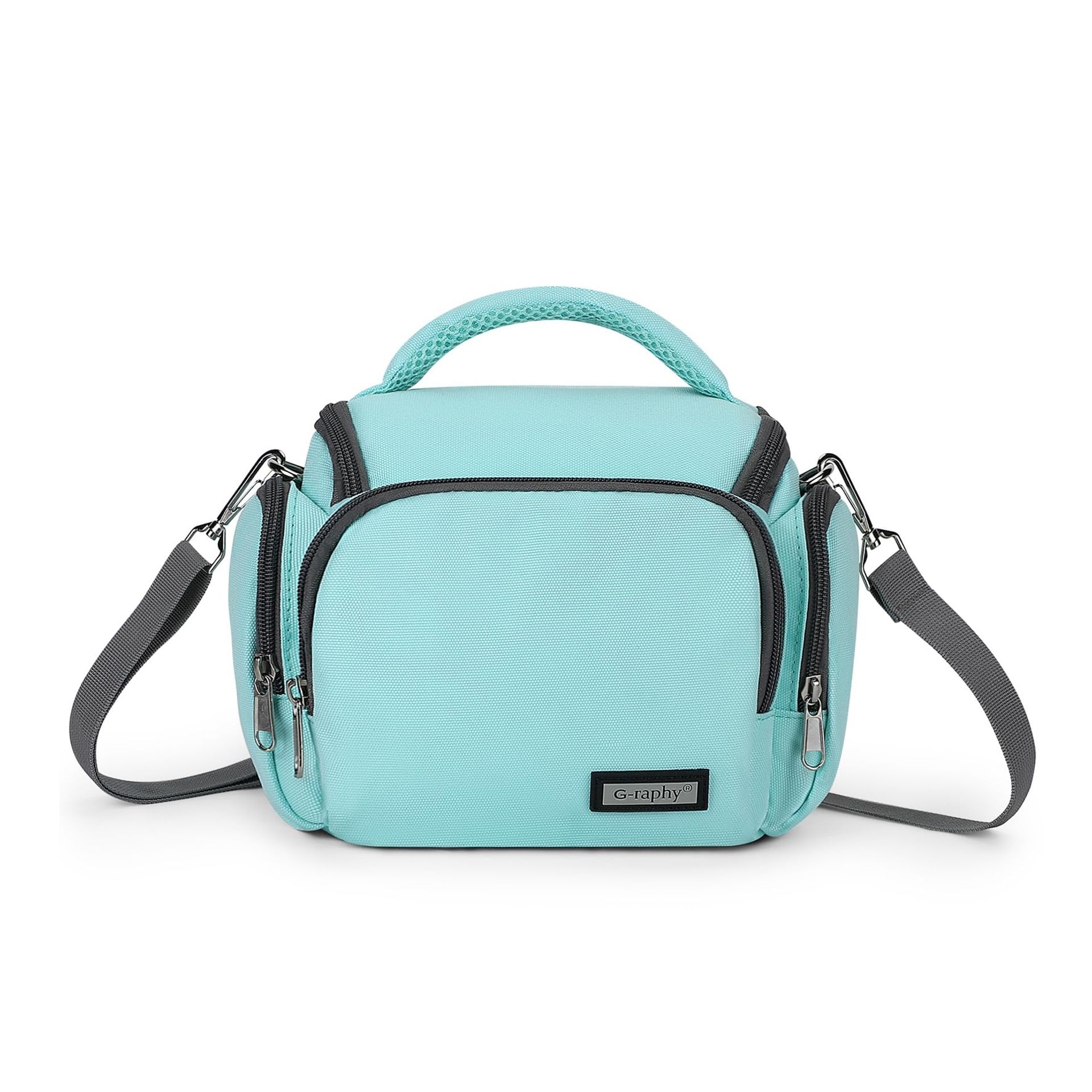 Camera Bag DSLR Case with Removable Dividers Shoulder Strap for Cameras, Lenses & Accessories - Mint Small