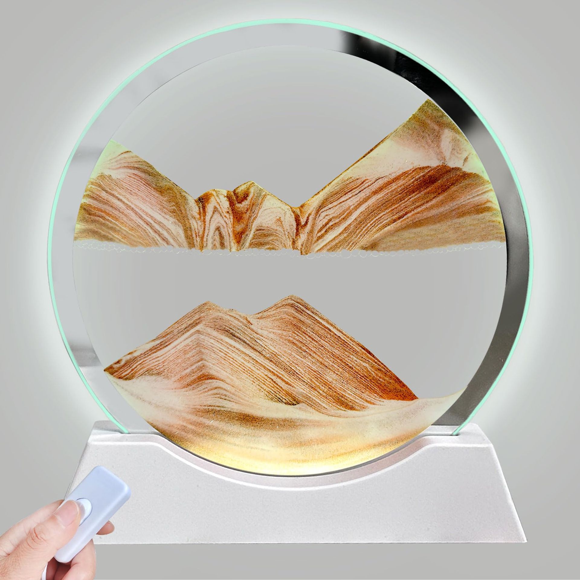 7" Sand Art Liquid Motion with Light - Colour Changing 3D Deep Sea Sandscape for Relaxation - Home Office Decor