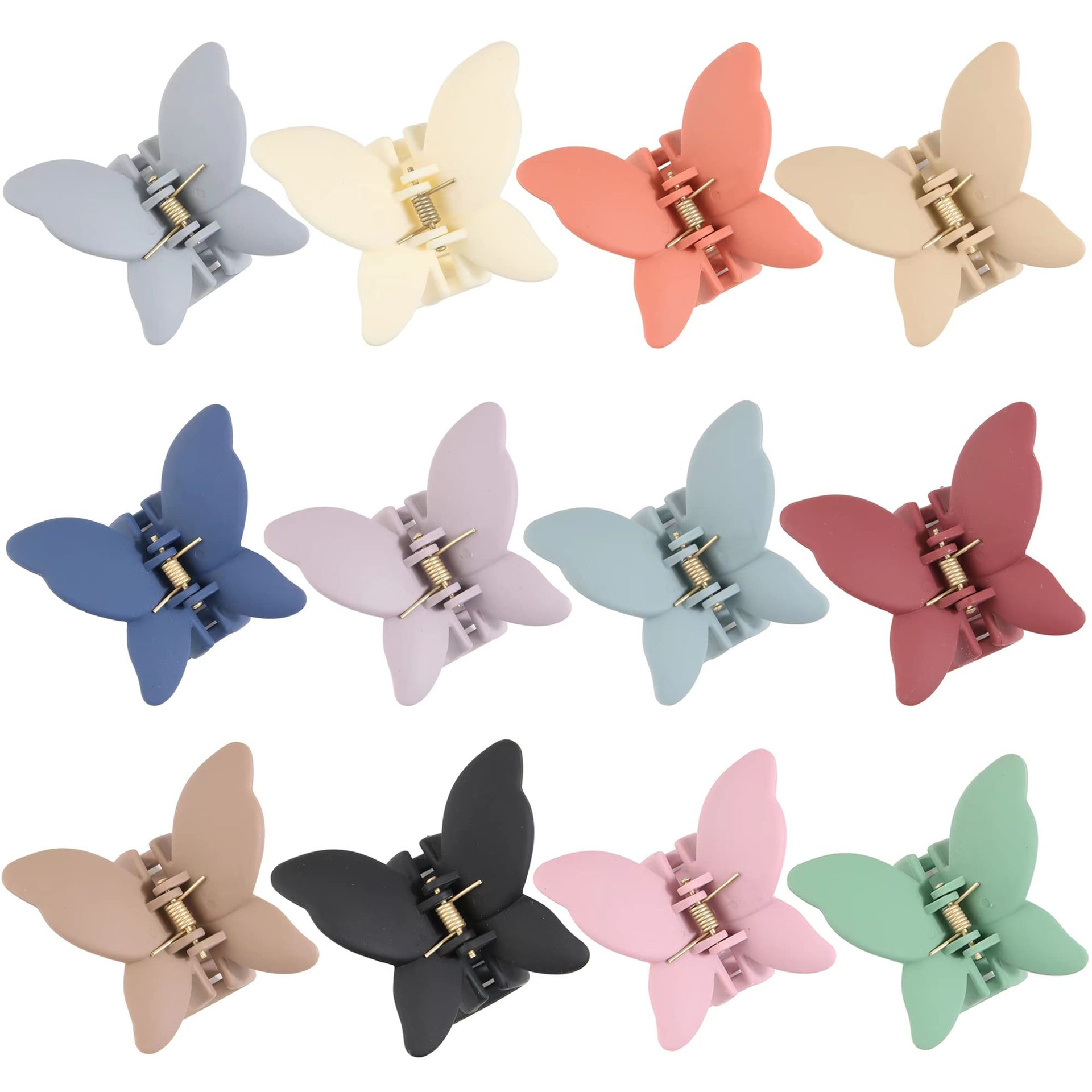 VENGABY Hair Clips Women and Girls, Hair Claw Clips for Thick Hair Women, Matte Coated for Thin Hairs Durable, Non Slip Strong Hold Jaw Clips for Women and Girls Straight, Curly & Wavy Hair (12pcs)
