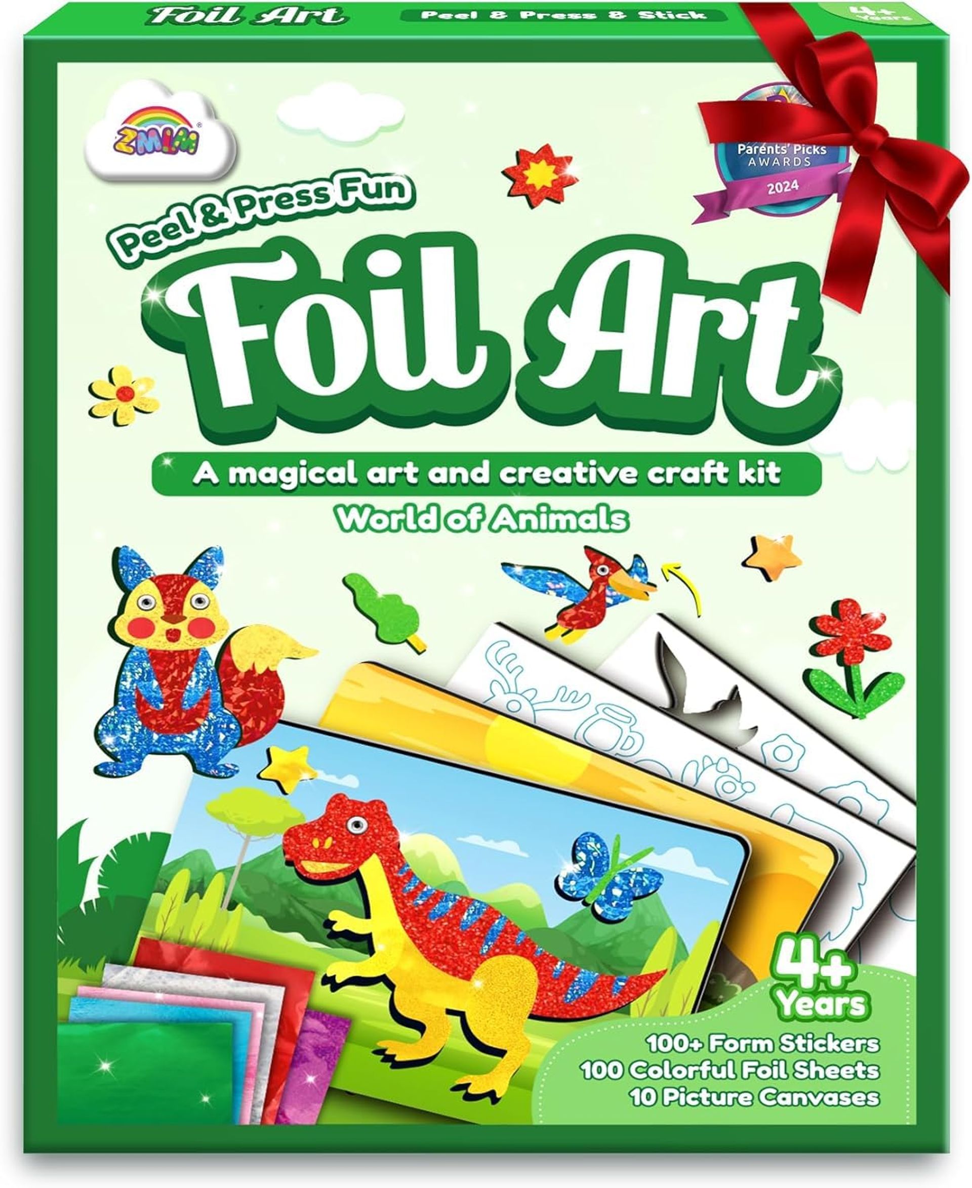 Foil Art Craft Kit for Kids Mess-Free Creative Arts Activity Set Gift - Dinosaur One Size
