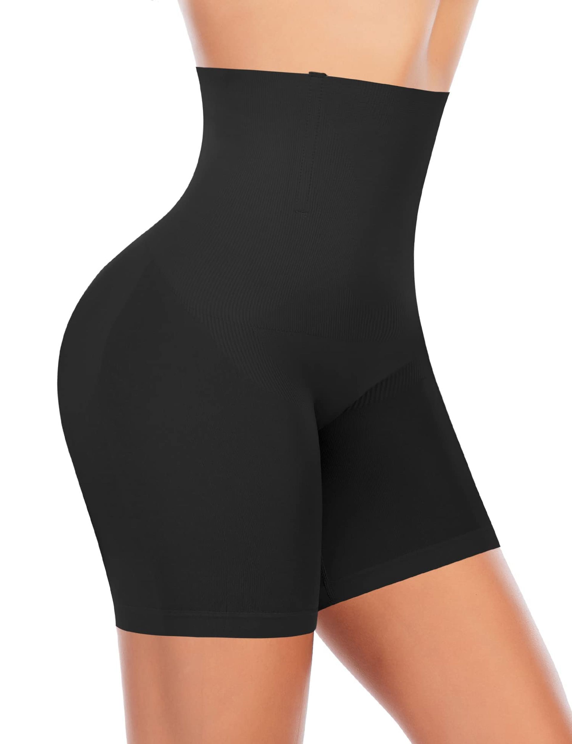 Women's Shapewear Shorts High Waist Tummy Control Seamless Slimming Underwear - Black S