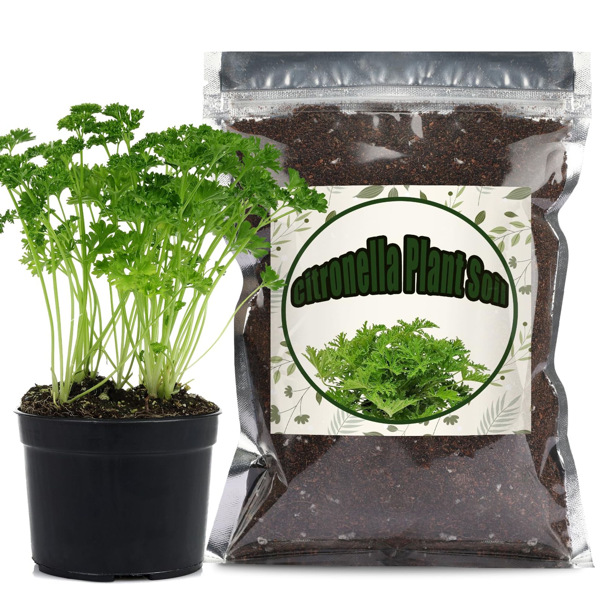 Citronella Plant Potting Soil Mix 10L - Ready to Use, Promotes Growth & Aroma for Indoor Herbs