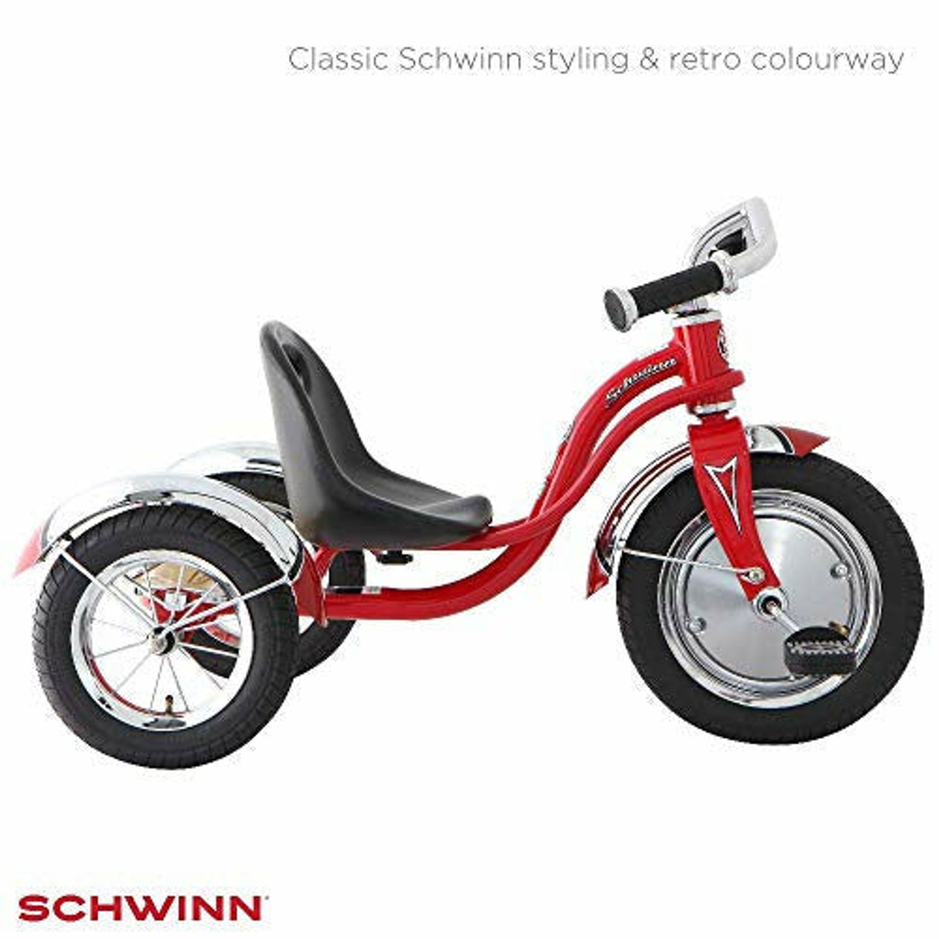 Schwinn Unisex-Youth Roadster Trike, Retro, Kids, Red, One Size, 3