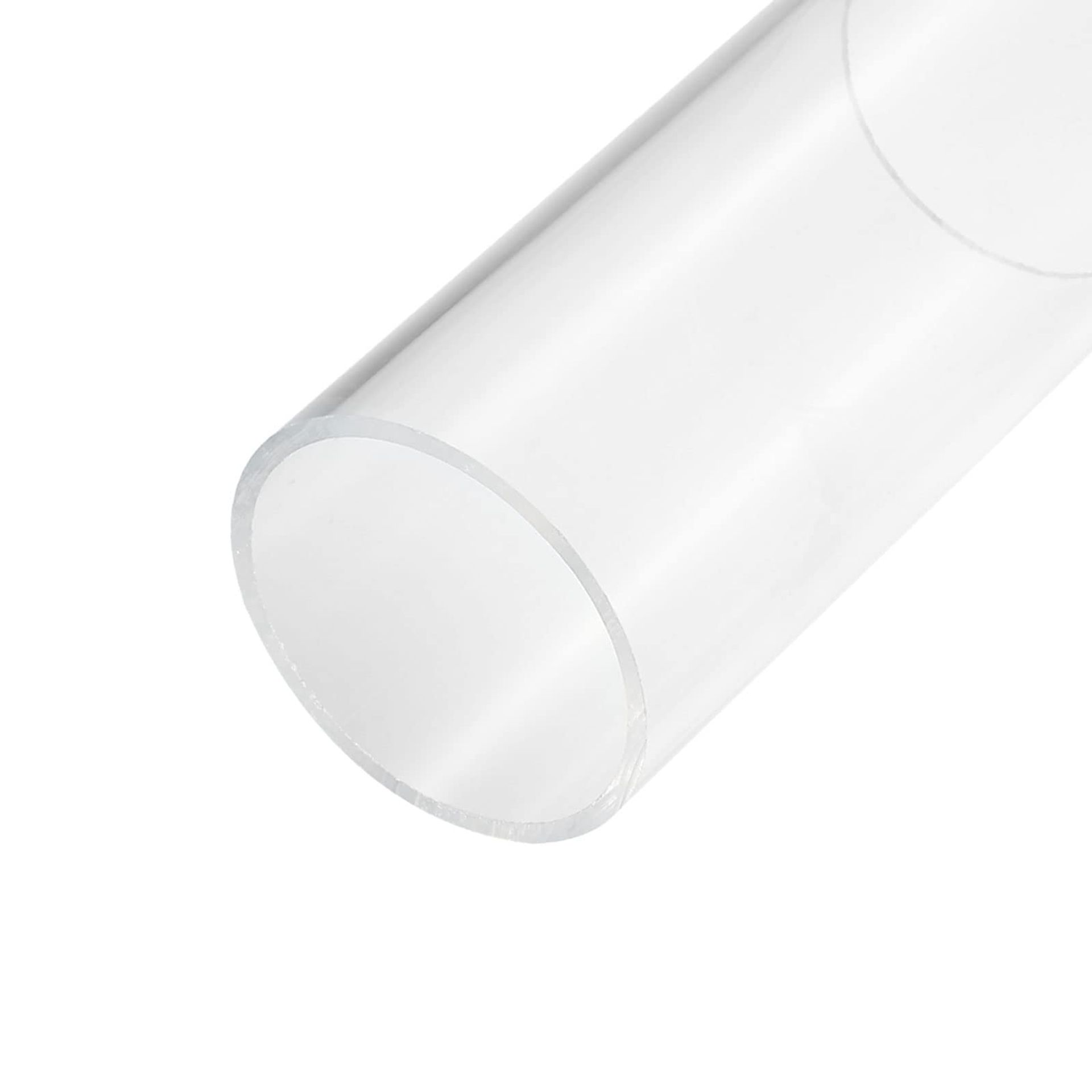 sourcing map Acrylic Pipe Clear Rigid Round Tube 74mm ID 80mm OD 6" for Lamps and Lanterns, Water Cooling System