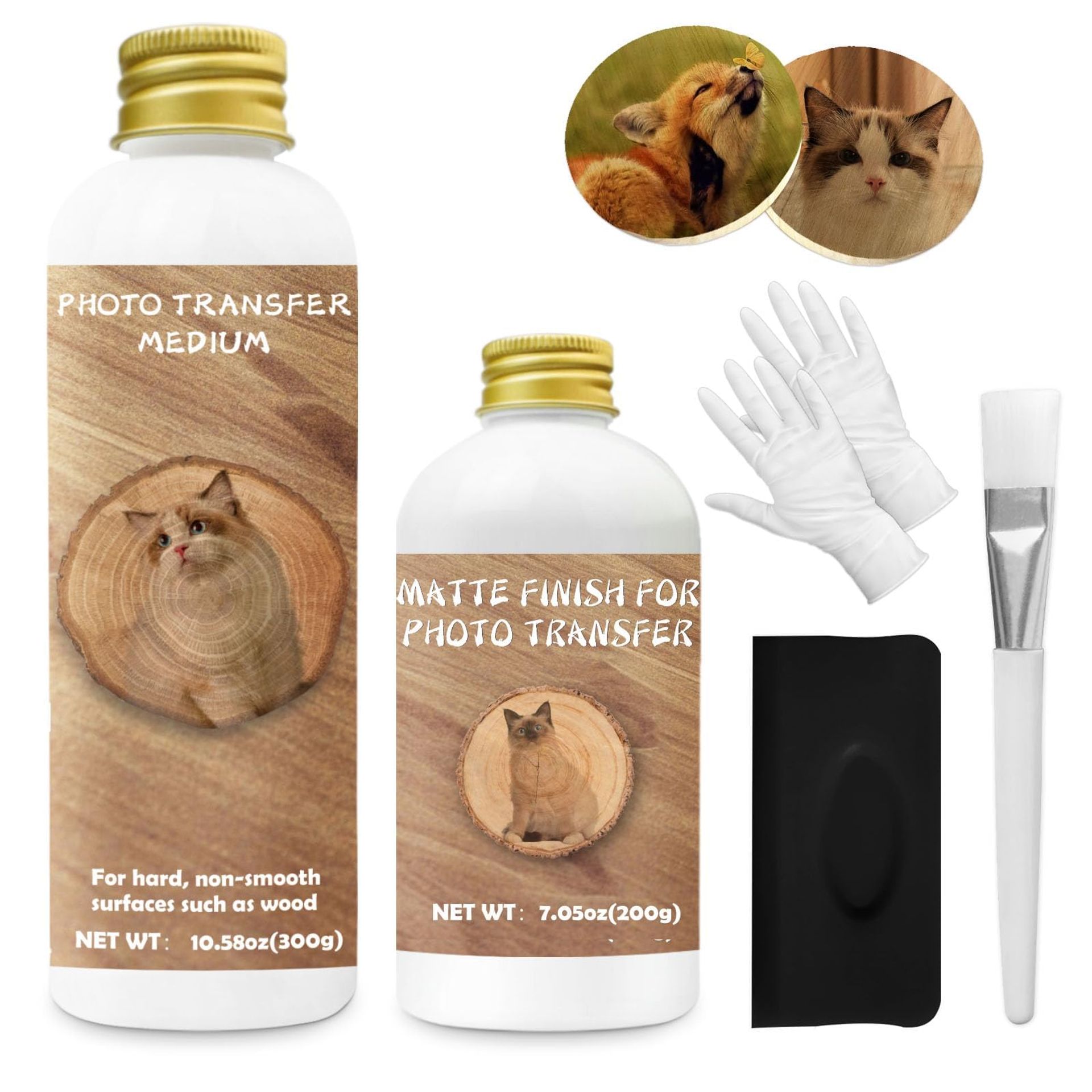 Photo Transfer Medium Gel 300ml Set for DIY Arts & Crafts, Clear Image Finish, Ideal for Home Décor Projects - Gloss 300ML - Student Essentials