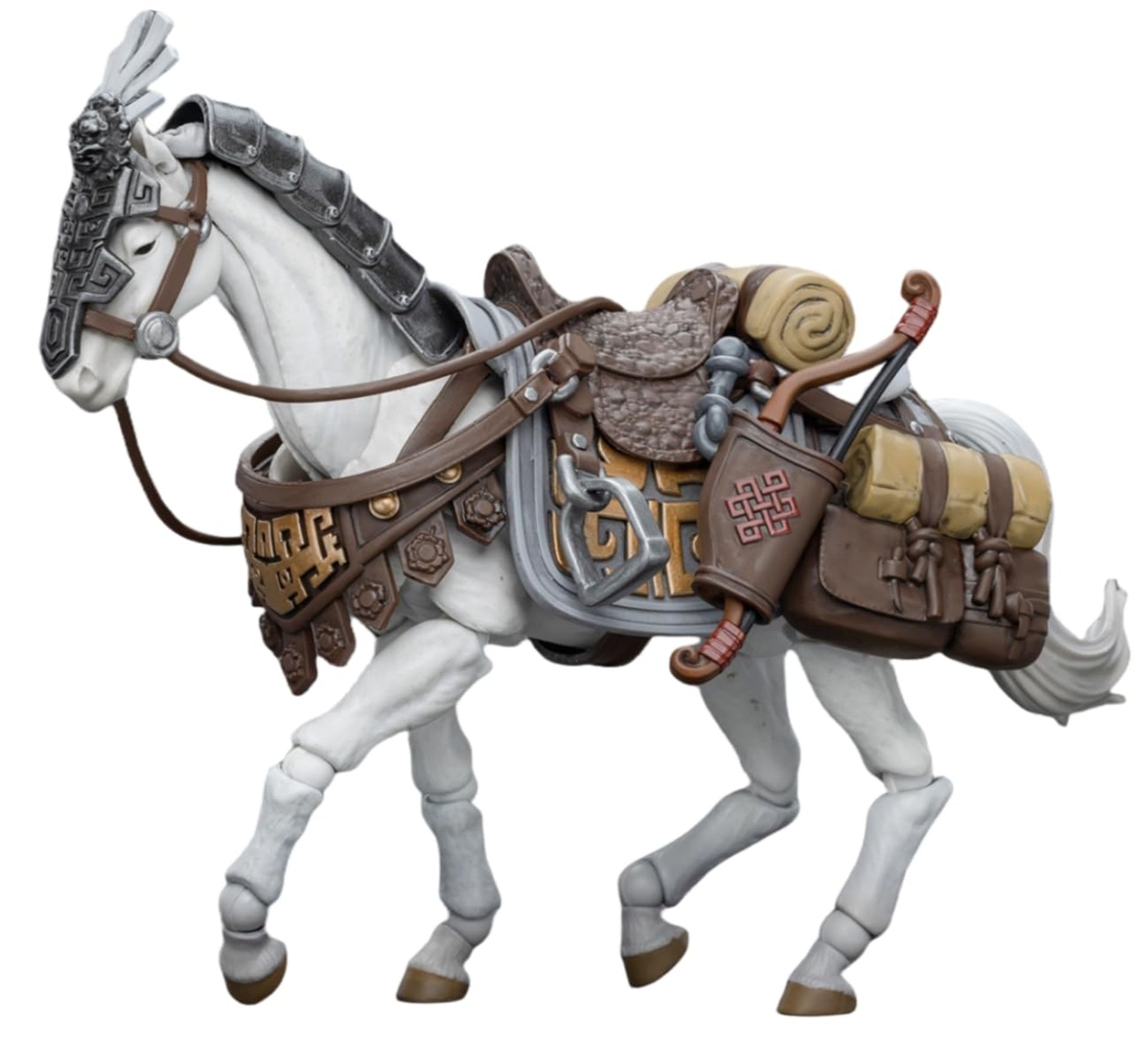 Ancient Military Collectible Action Figure 1:18 Scale Horse Model - White Feather Armored Horse JT6045