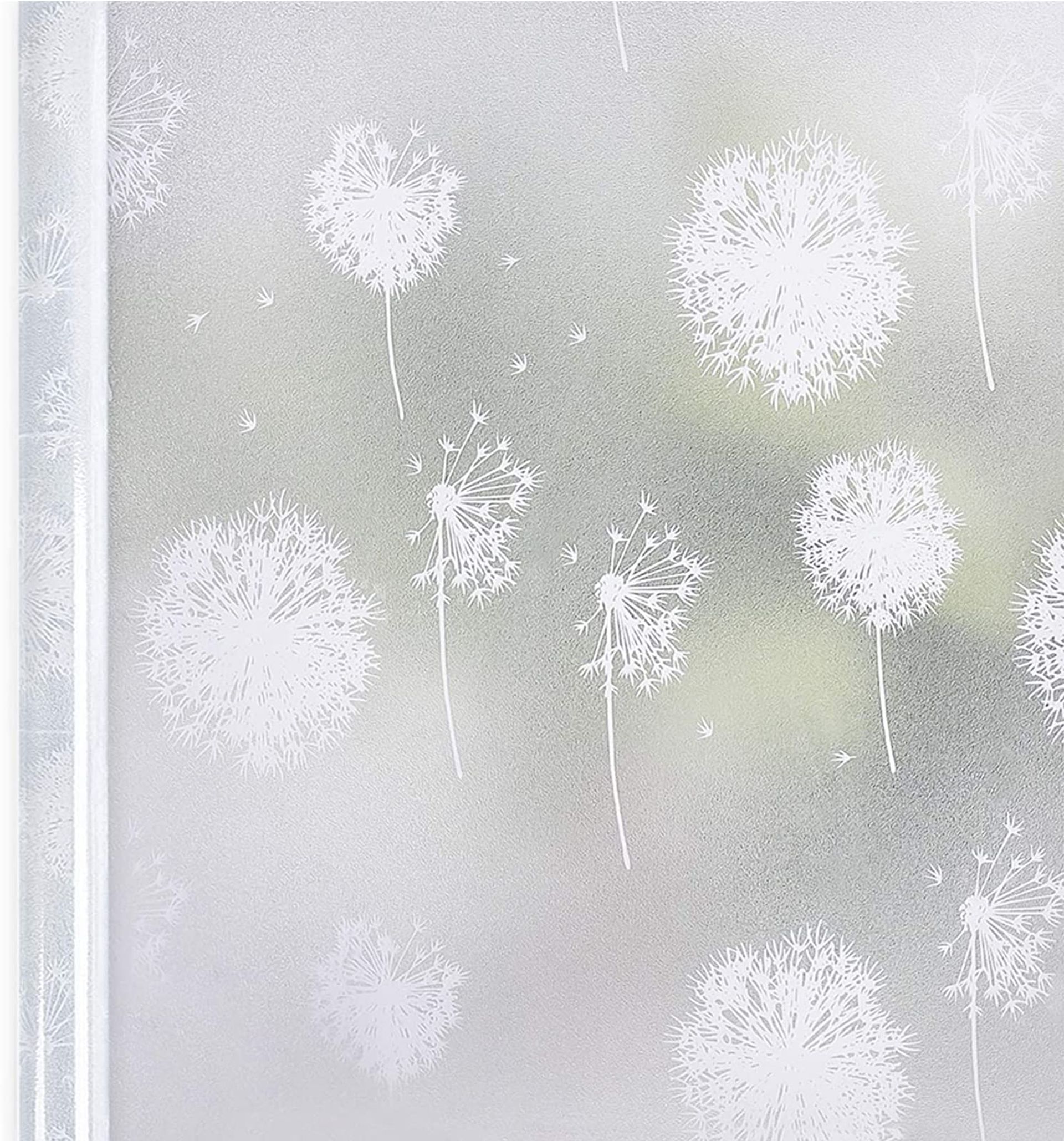 Window Privacy Film Frosted Static Cling, Self Adhesive Glass Cover, Anti-UV Reusable Vinyl for Home & Office 90x200cm