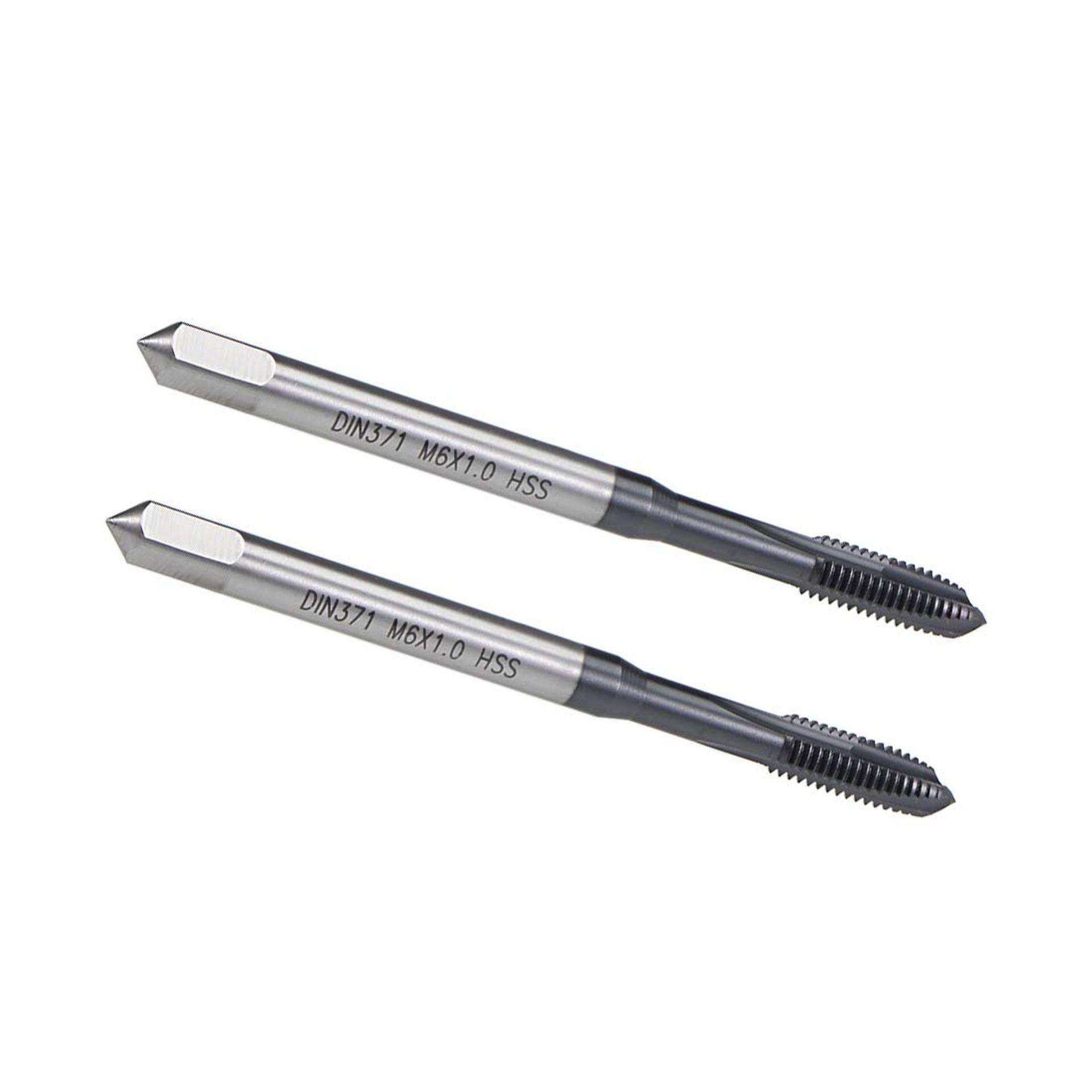 M6 x 1 High-Speed Steel Spiral Point Threading Tap, TICN Coated, 2pcs - Ideal for Precision Thread Repair