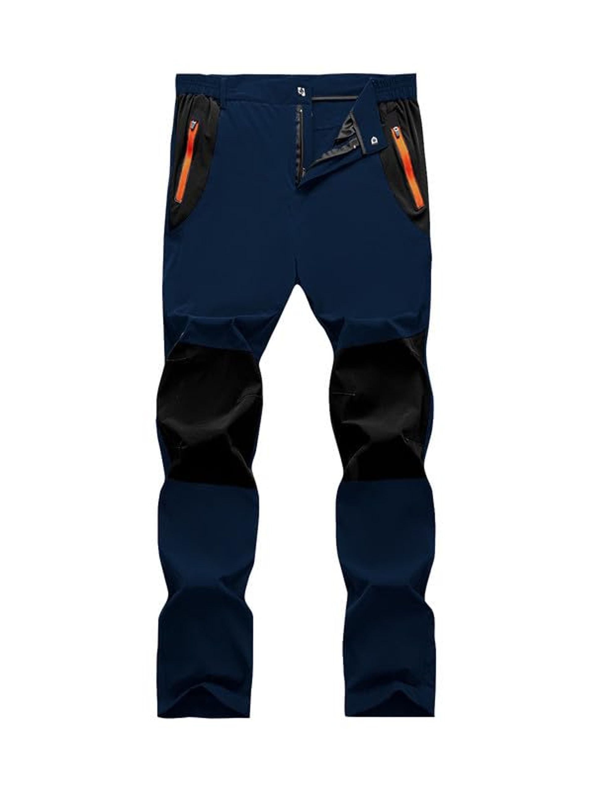 Men's Zip Off Hiking Trousers Lightweight Quick Dry Waterproof Outdoor Cargo Pants with Pockets - Navy Blue M