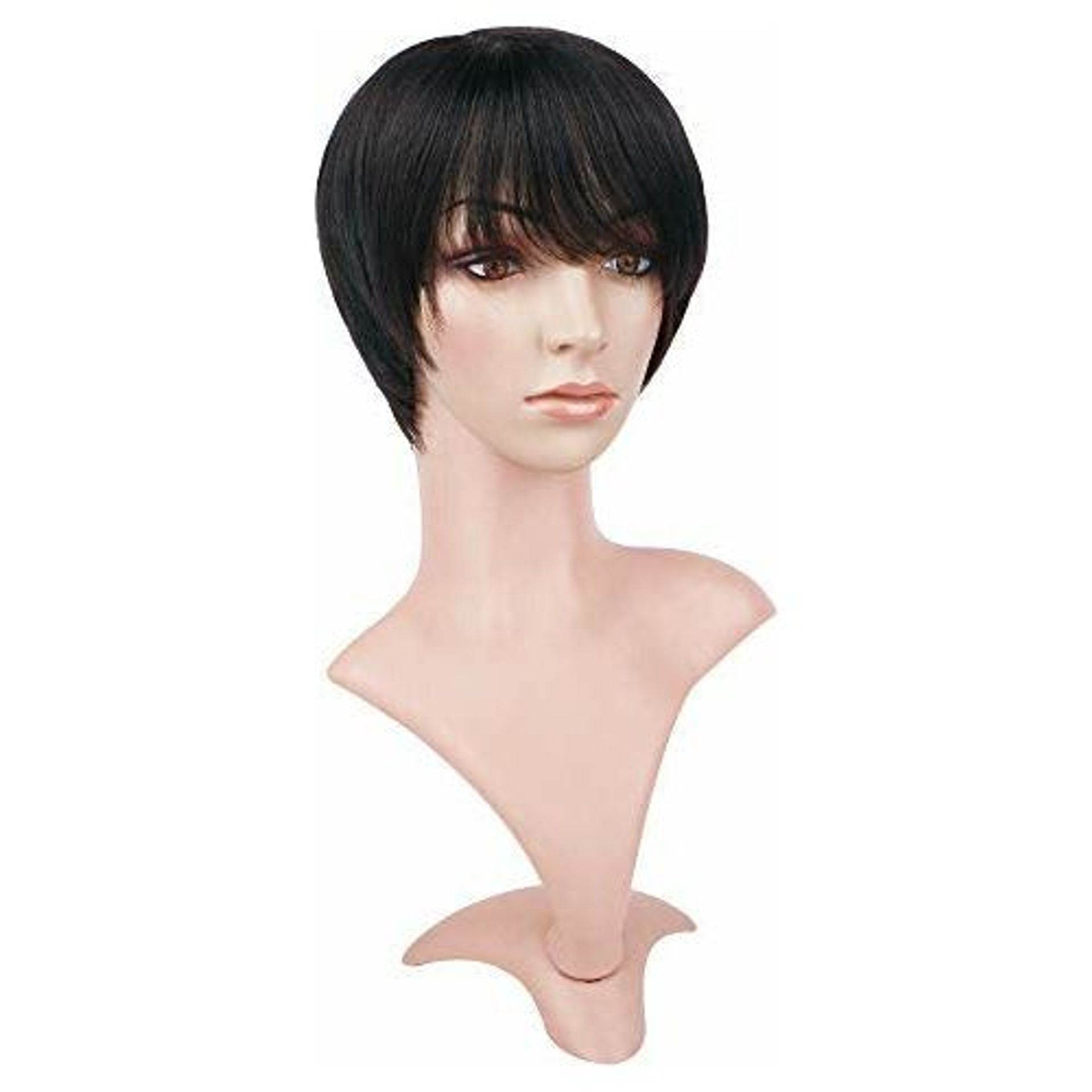 Short Pixie Cut Wig - 100% Brazilian Human Hair - Natural Black, Wavy - Unisex, One Size Fits Most