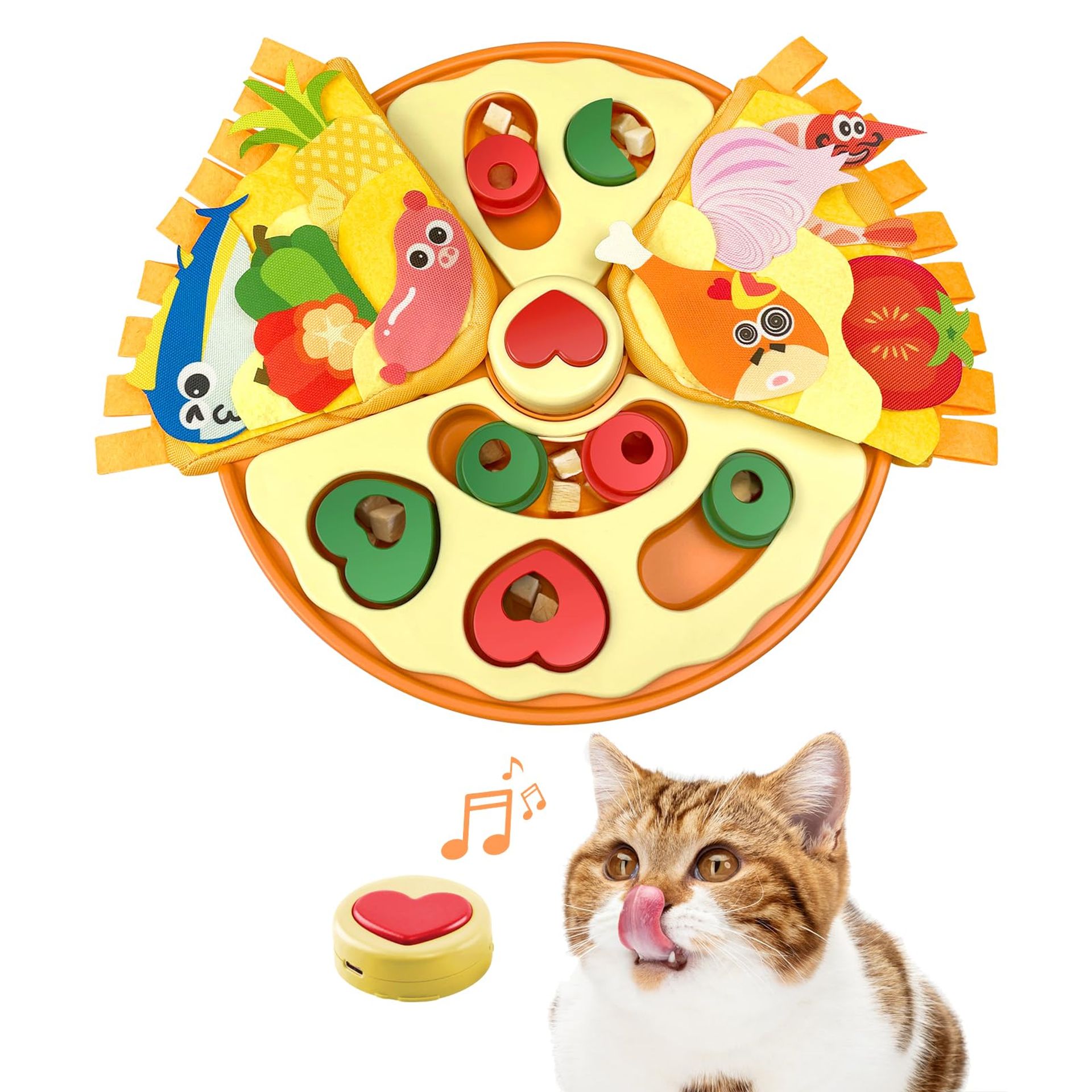 Interactive Cat & Dog Enrichment Toy - Snuffle Mat, Slow Feeder & Puzzle with Recording Playback