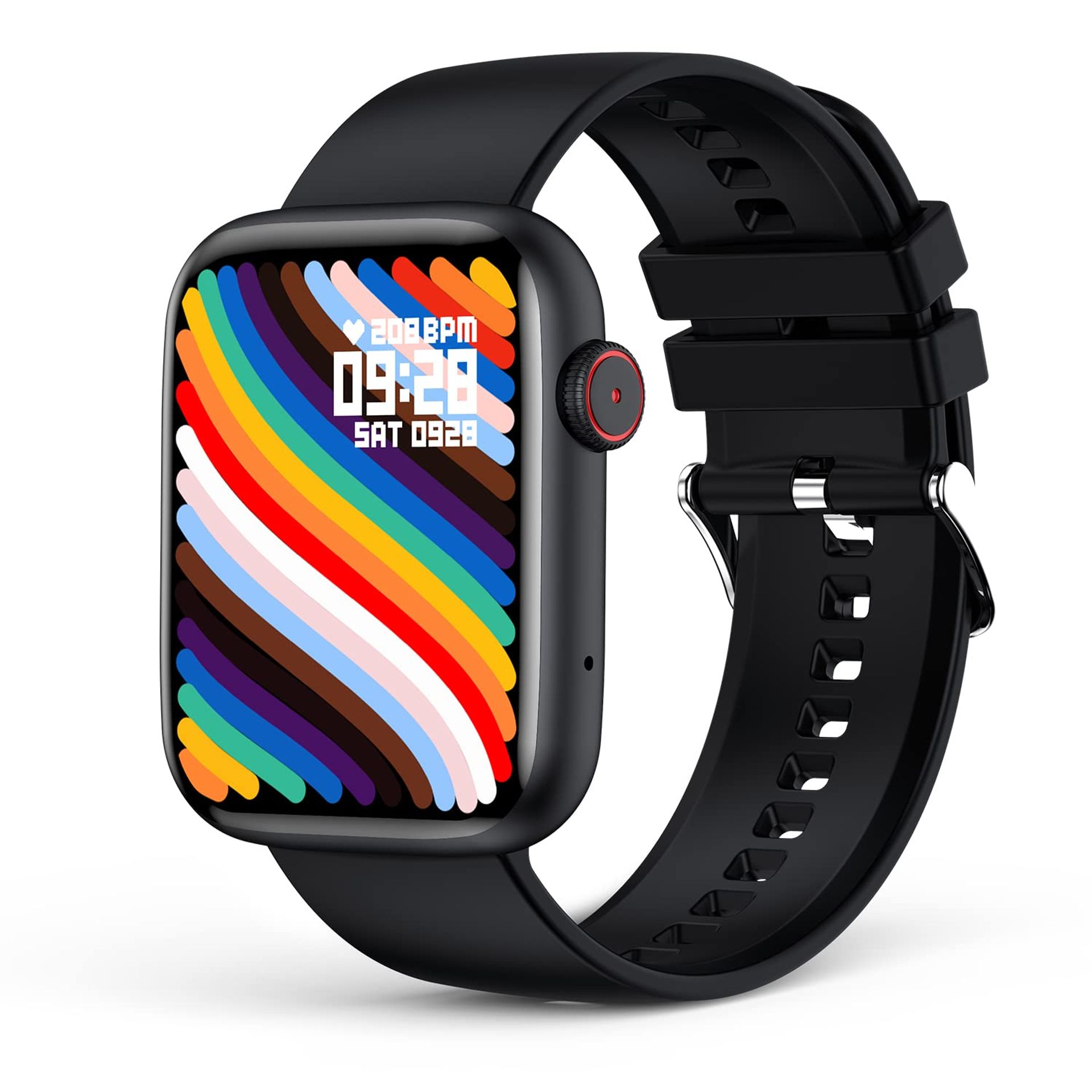 Smart Watch with Bluetooth Calls, 1.85'' HD Touch Screen, Fitness & Health Tracking, Sports Modes, AI Voice Assistant - Black One Size