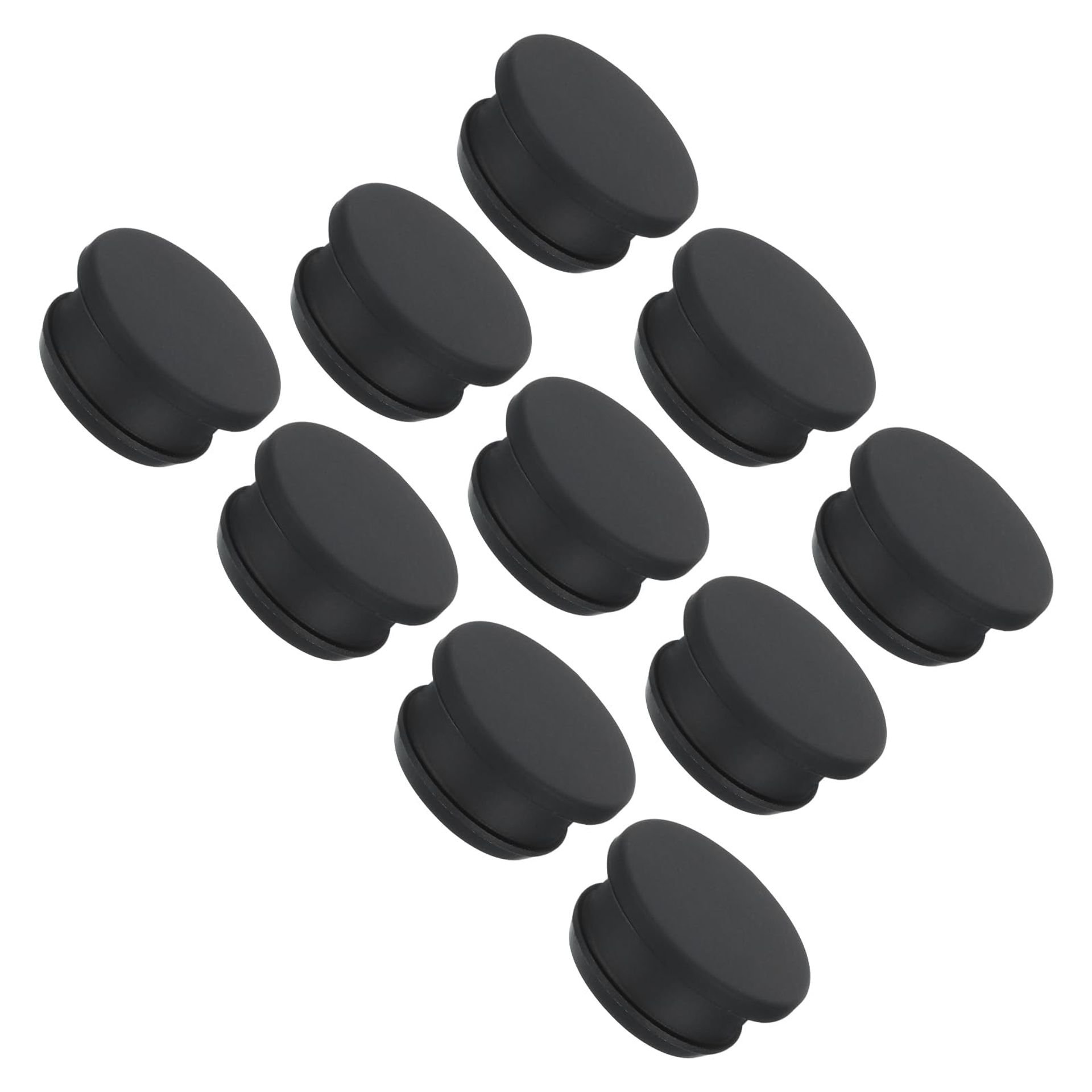 25mm Black Silicone Snap-In Locking Hole Plugs for Waterproof Sealing, Pack of 10