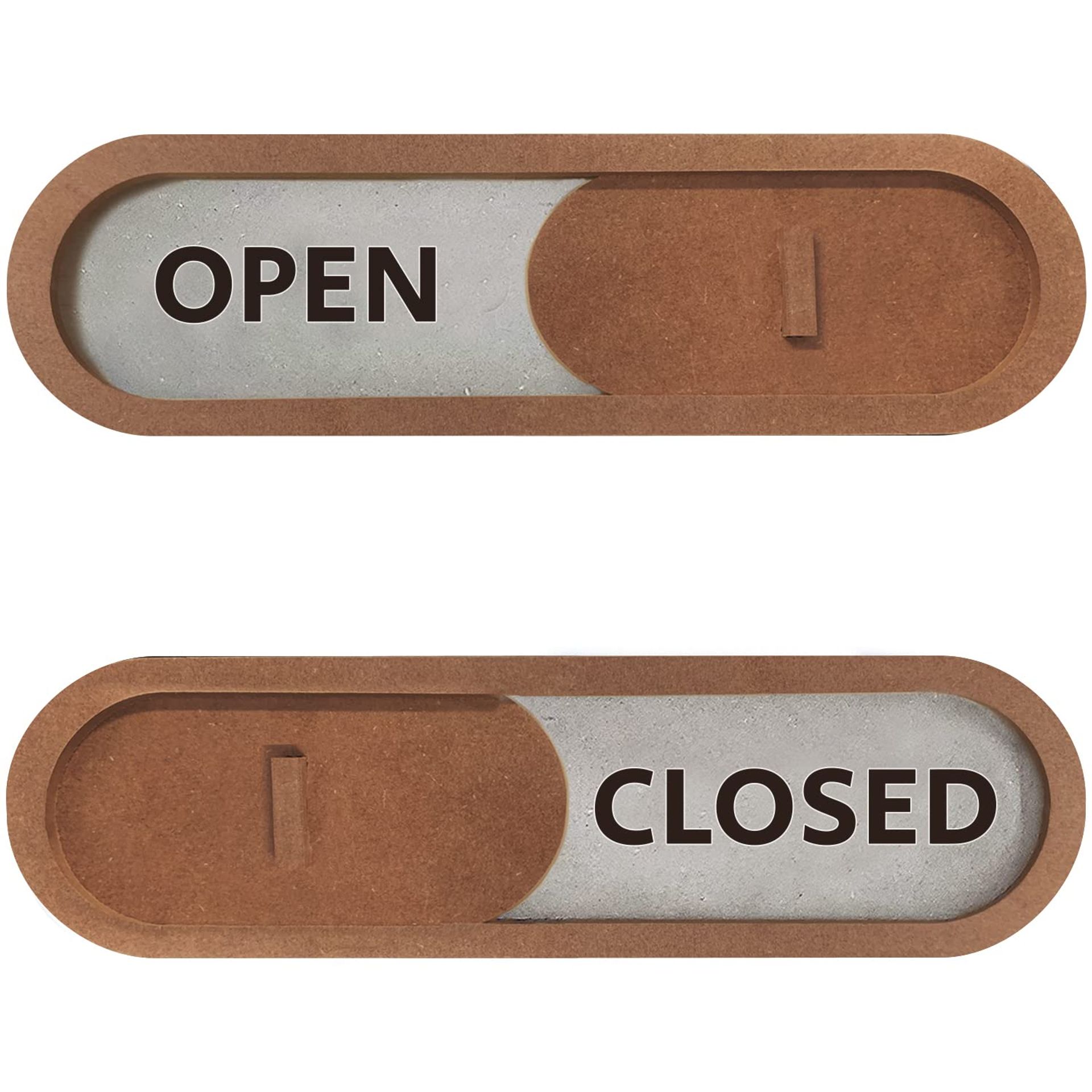 Open Closed Sliding Sign (Red) - Privacy Slide Door Indicator with Clear Bold Text - Open Closed Sign for Business Storefront Window, Office, Store, Private Studio and Clinics