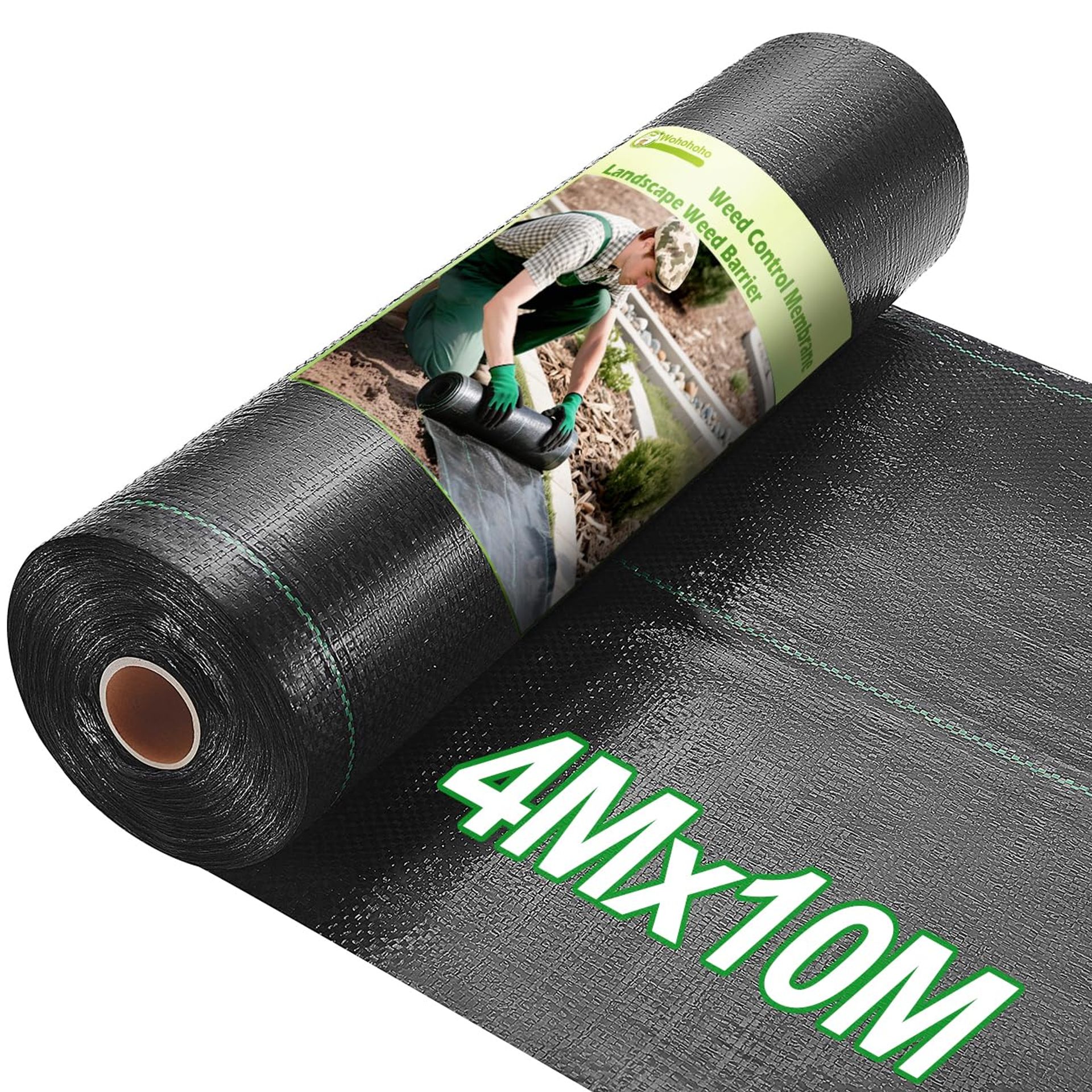 Heavy Duty Weed Control Membrane Roll 4m x 10m, 3.2oz Garden Fabric for Patios, Flower Beds, Landscaping & Pond Areas