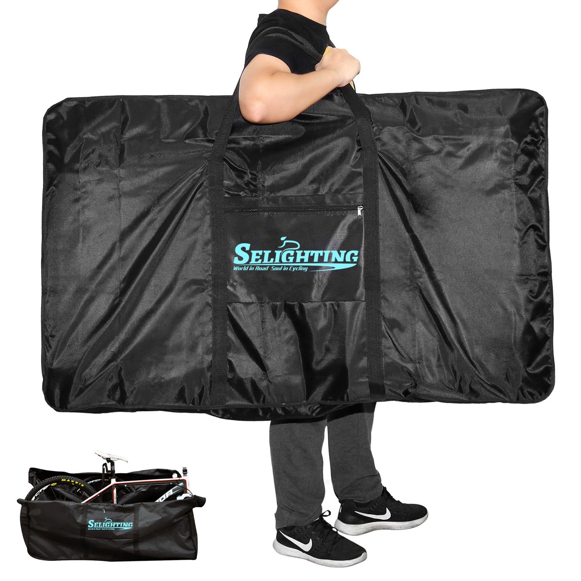 Bicycle Transport Bag Folding Carry Case Waterproof 26 Inch Bike Cover - Black