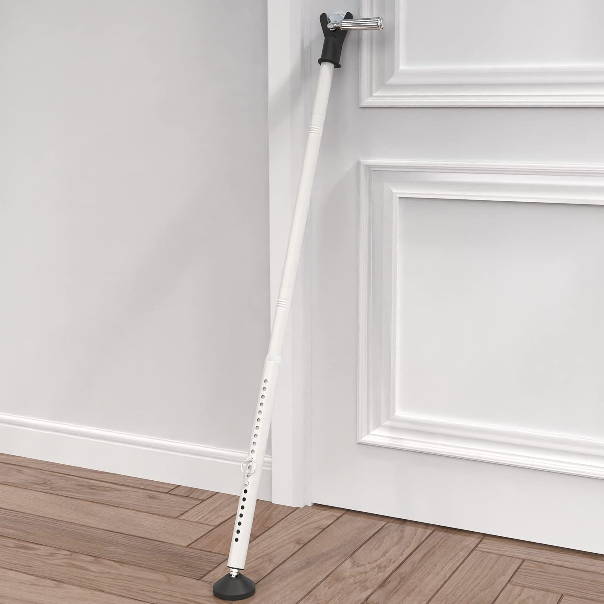 Door and Sliding Door Security Bar Adjustable Anti-Theft Locking Rod for Home, Flat or Hotel Use - Matte White 1.2m (1 Pack)