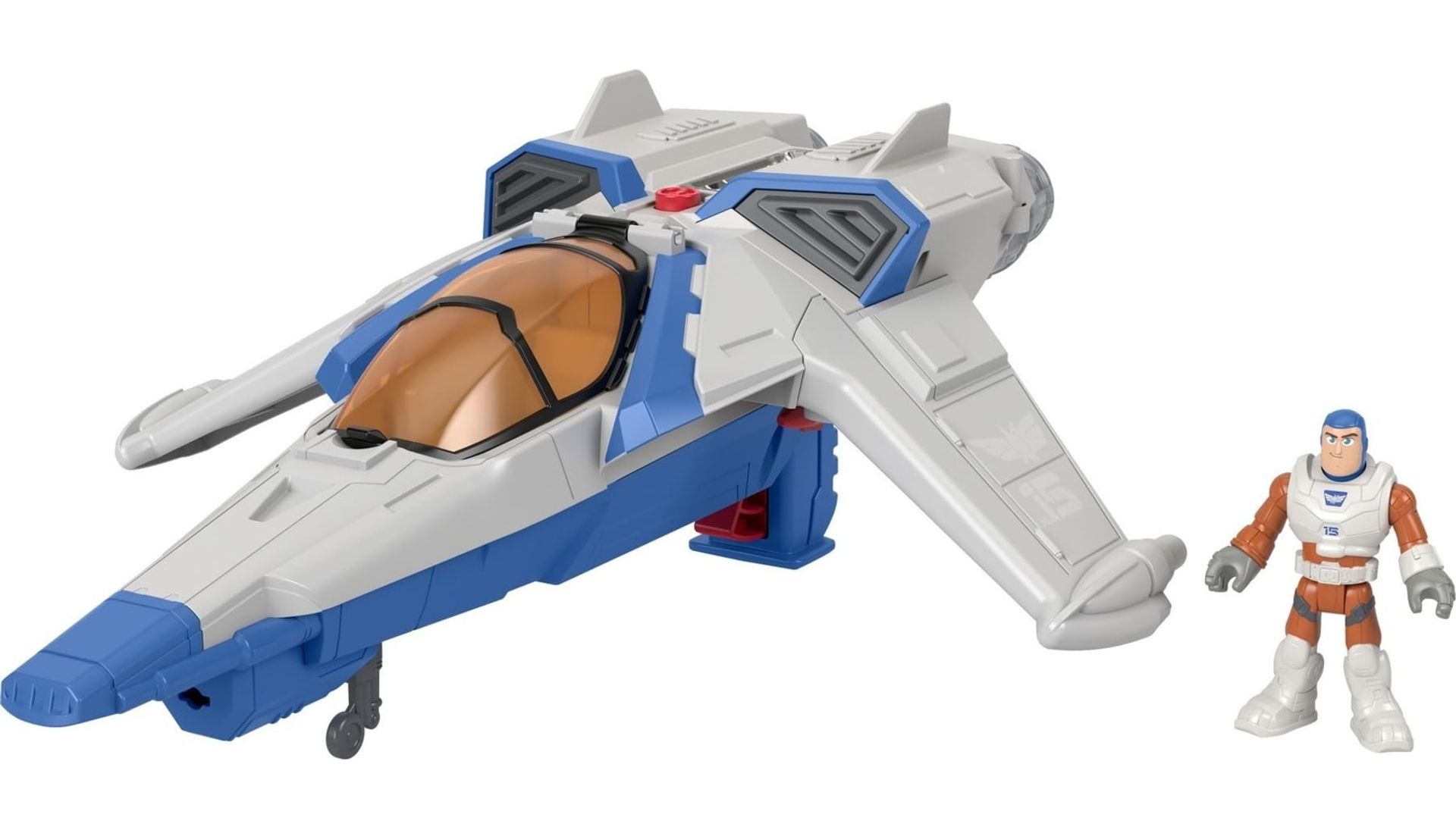 Fisher-Price Imaginext Disney Pixar Lightyear XL-15 Spaceship Toy with Buzz Lightyear Figure Lights & Sounds for Kids 3+ - Yellow One Size