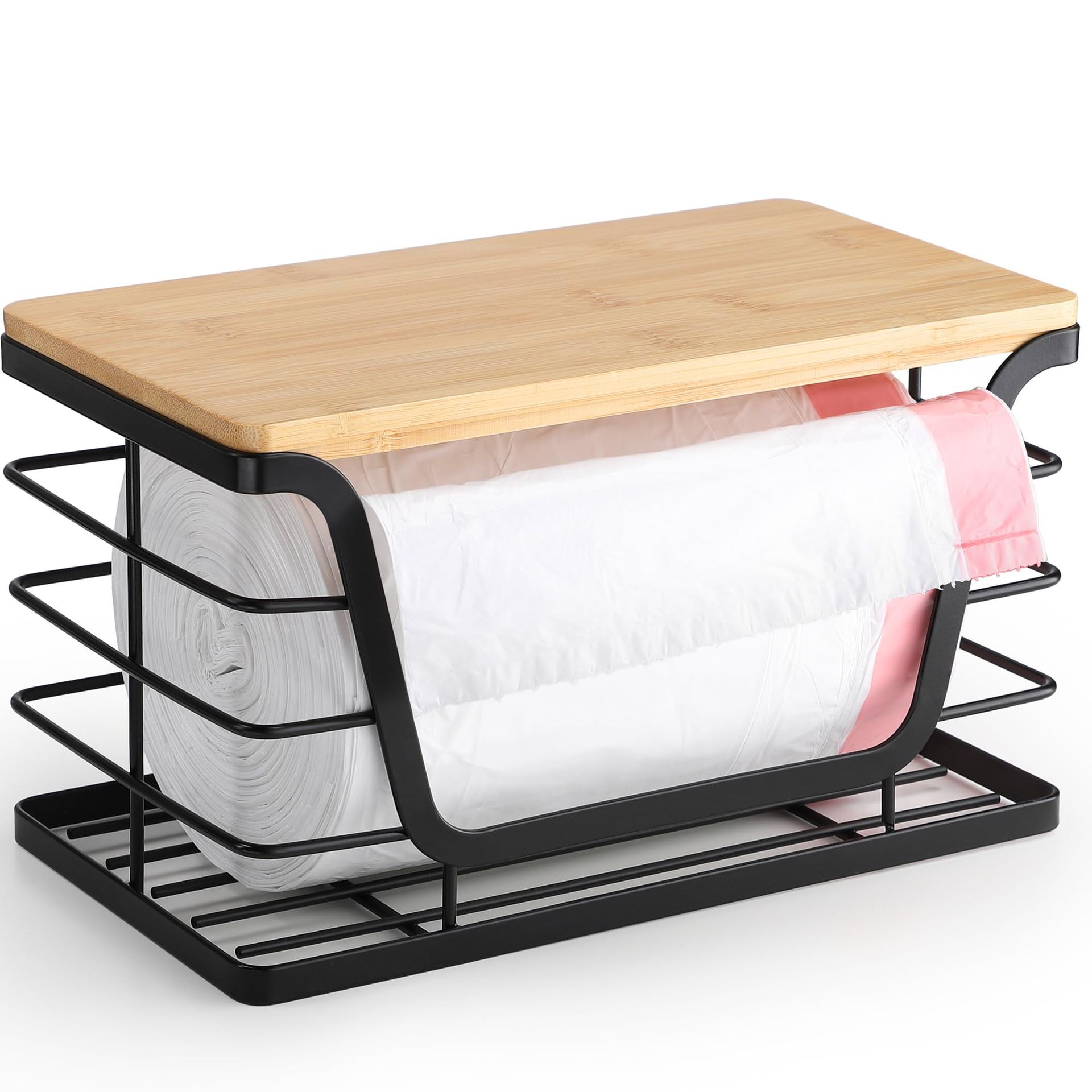 Trash Bag Dispenser 2 Pack – Compact Storage, Easy Pull Design, Wall-Mountable for Home & Kitchen