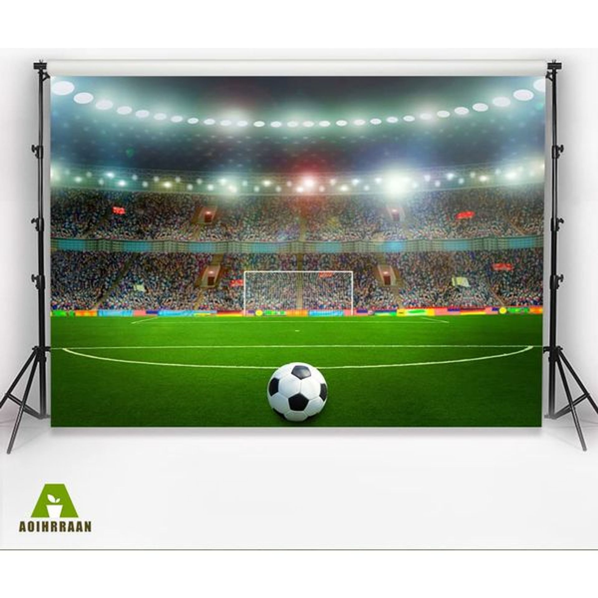 Aoihrraan 3x2m Football Field Backdrop Soccer Court Match Spotlights Stadium Game 925103