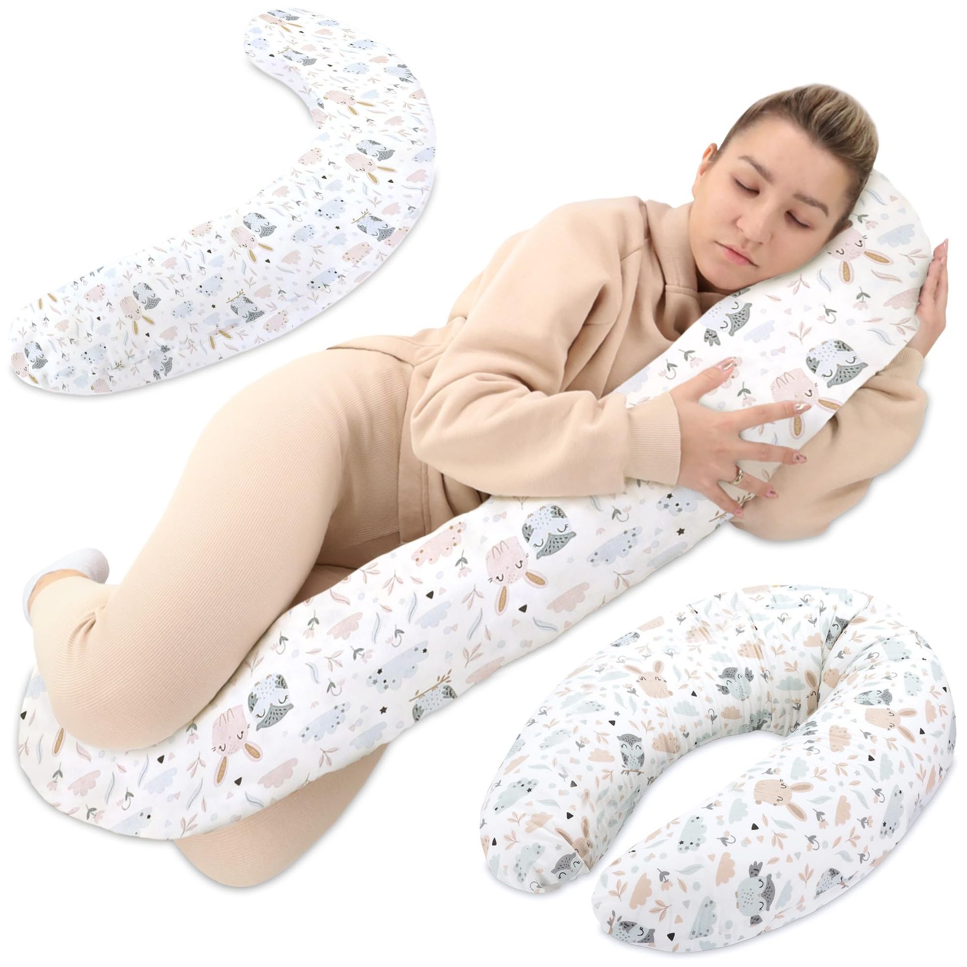 190cm Totsy Baby Maternity & Nursing Pillow | C Shape Support Cushion for Side Sleeping & Relaxation