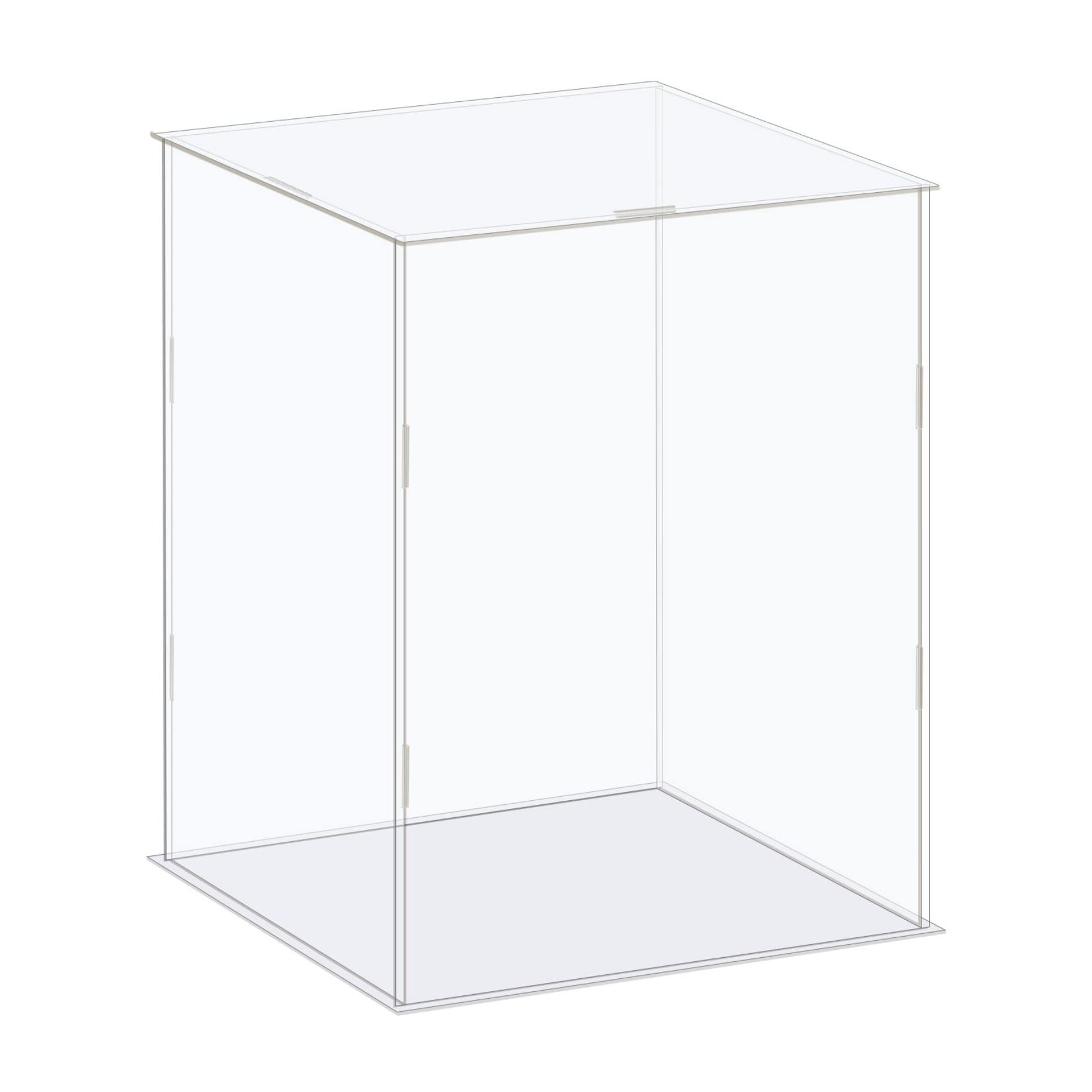 Clear Acrylic Display Case Box 16x16x21cm - Dustproof Showcase for Collectibles