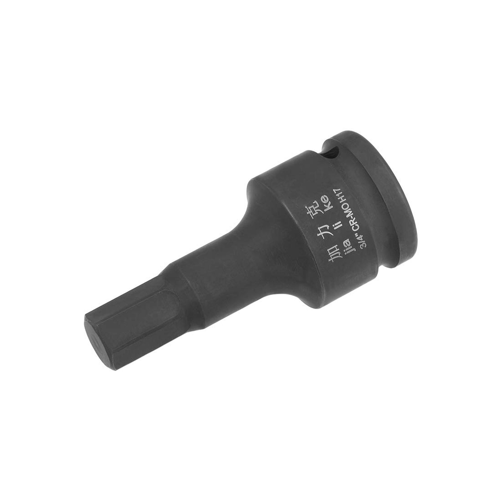 Impact Hex Bit Socket 3/4" Drive H17 Metric Cr-Mo Steel 4 Inch Length - Black H17