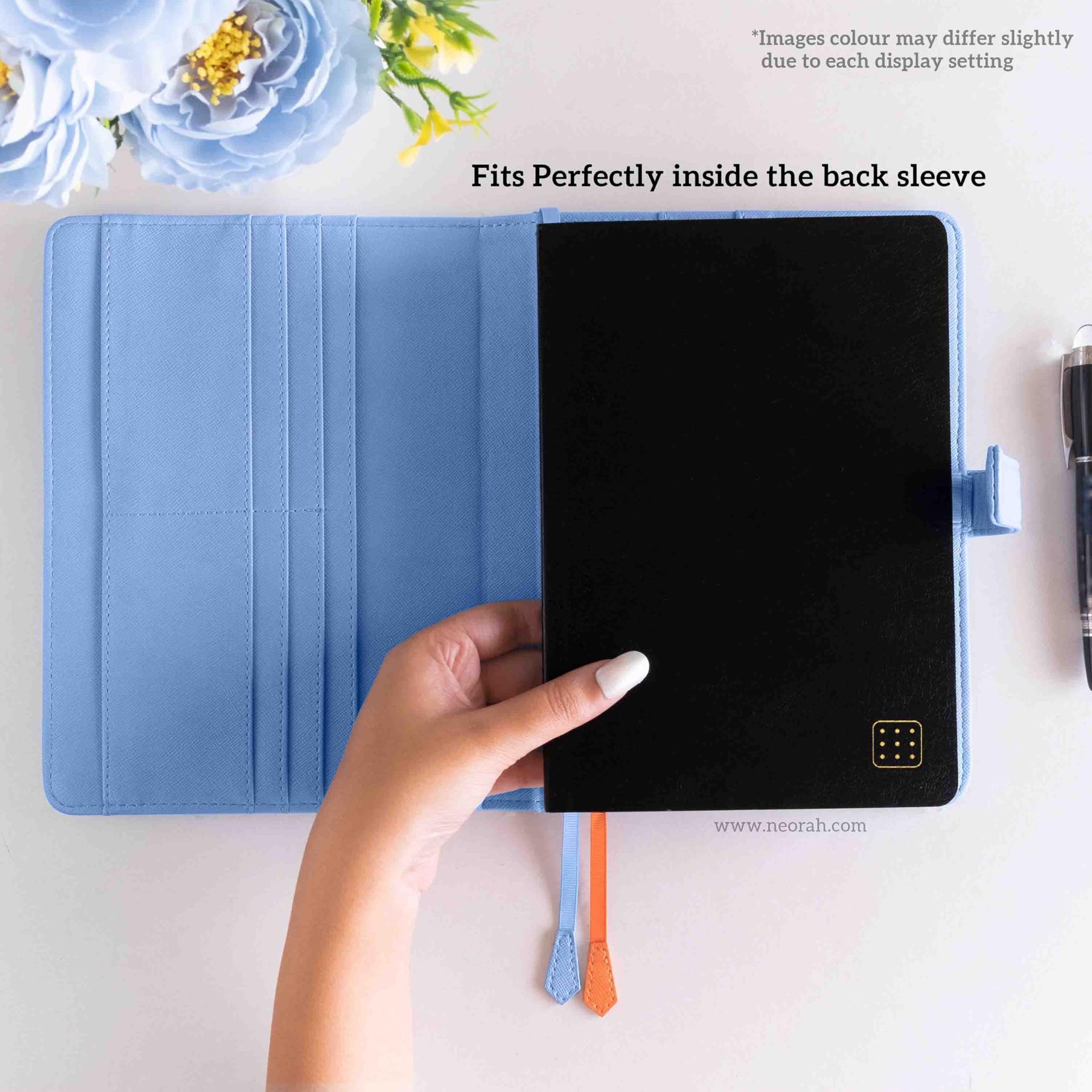 B6 Notebook Sleeve With Pen Loop & Dot Grid Journal Faux Leather, Multipl