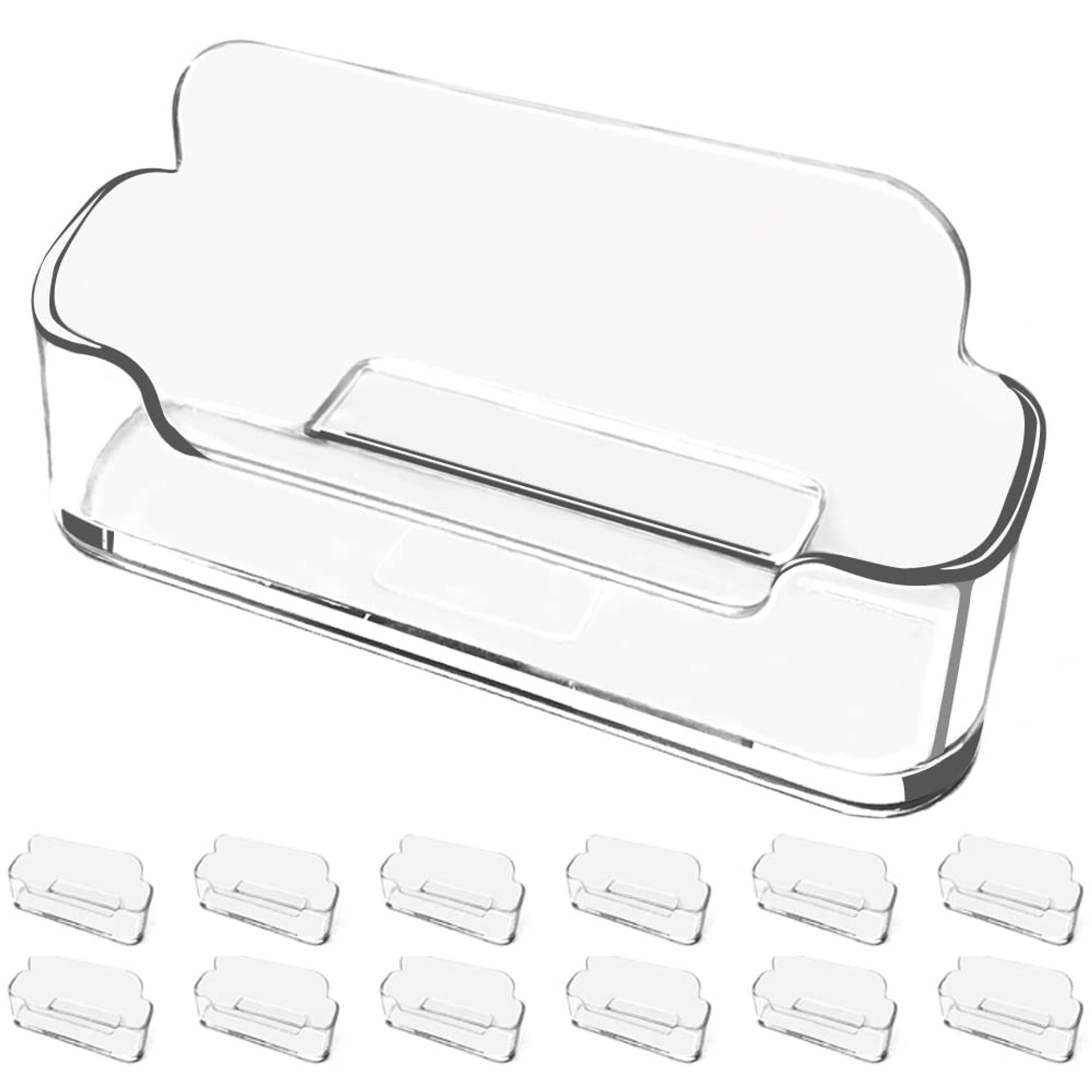 Clear Acrylic Business Card Holder 4-Pack - Desktop Display Stand for 30-50 Cards