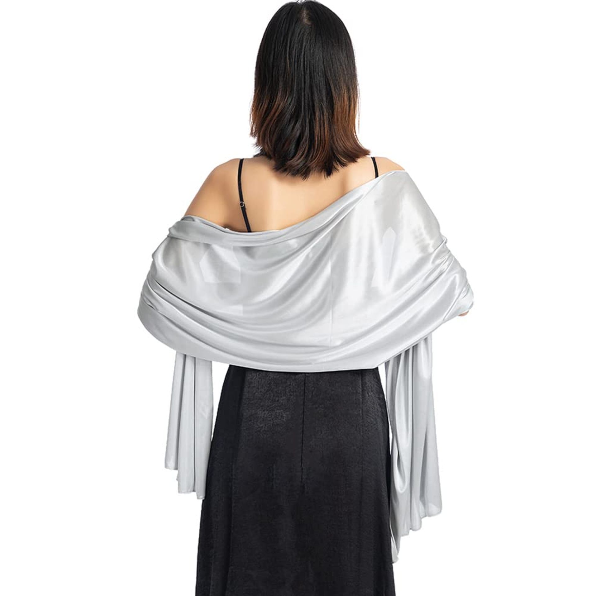Elegant Silky Satin Shawls for Women - Lightweight Bridal Wraps for Evening & Wedding Dresses
