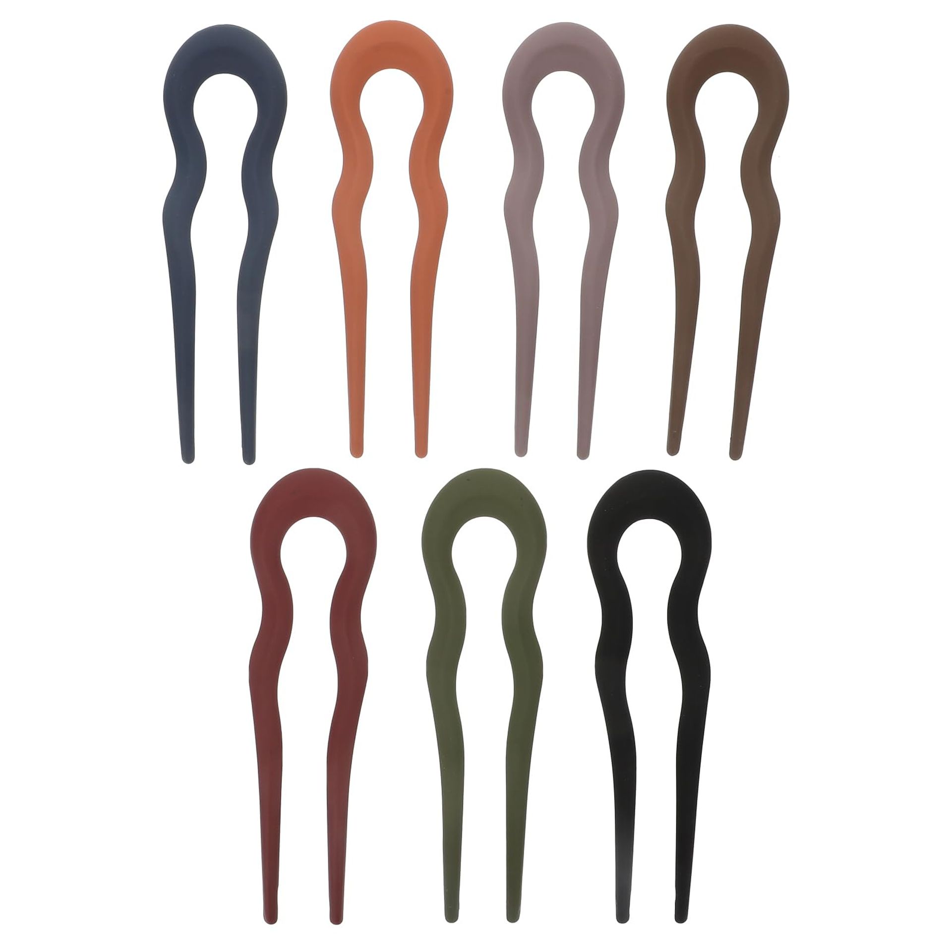 7pcs French U-Shaped Hair Pins - Assorted Colours, Durable PC Material