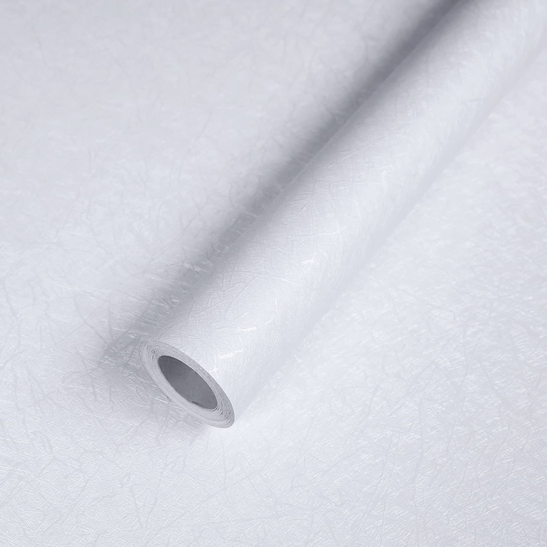 Self Adhesive White Wallpaper 60cm x 500cm Peel & Stick Vinyl Wrap for Kitchen & Furniture